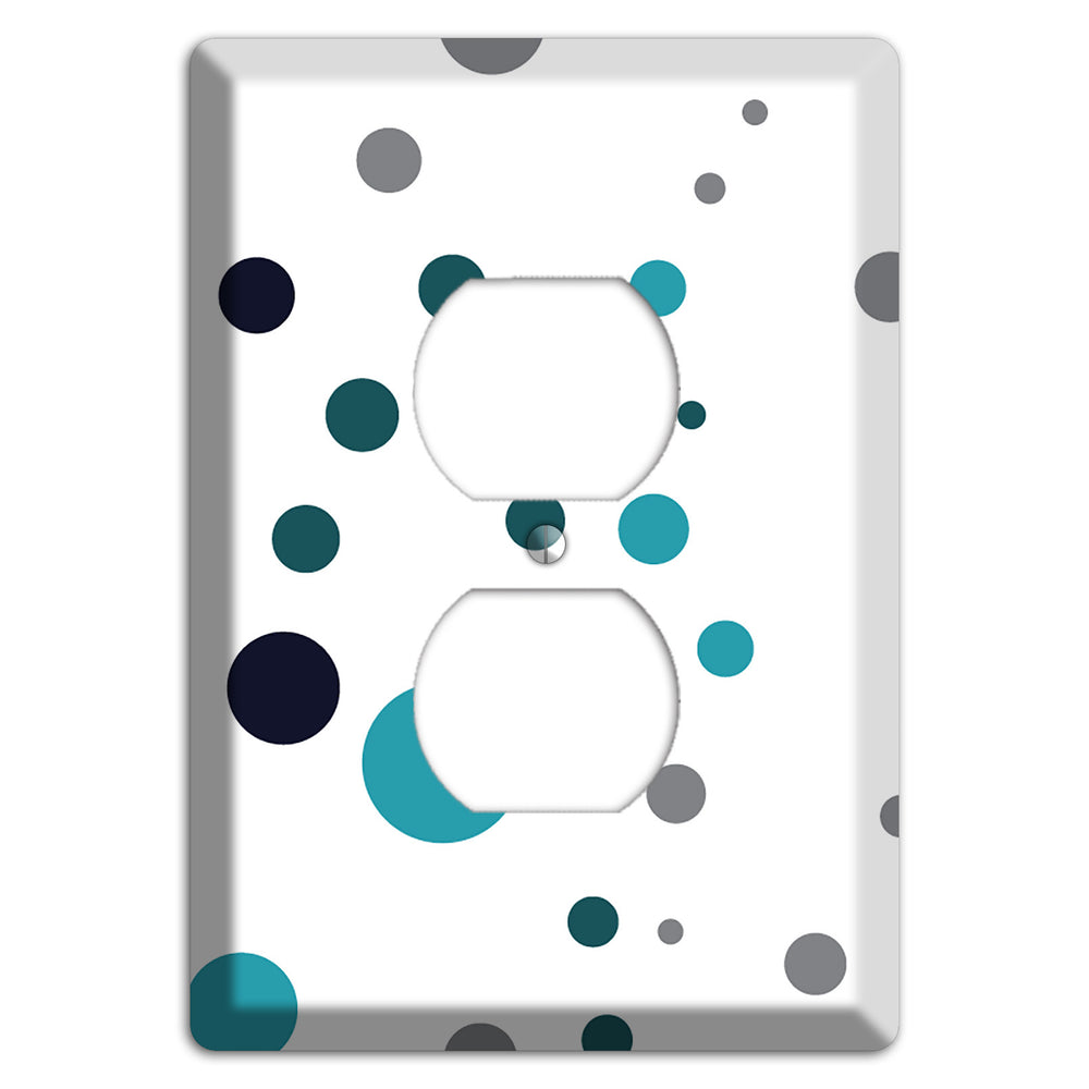 Teal and Blue Dots Duplex Outlet Wallplate