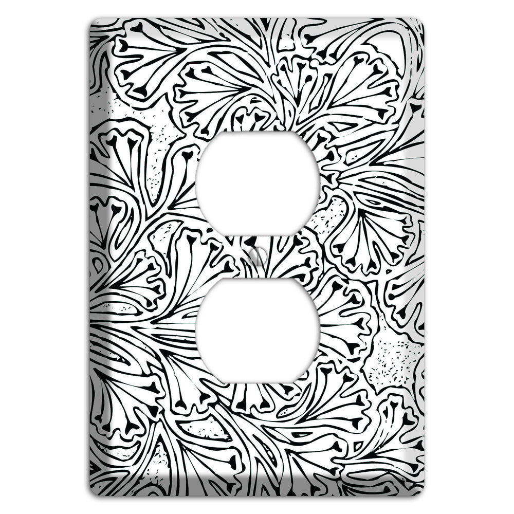Deco Olive Interlocking Floral Duplex Outlet Wallplate