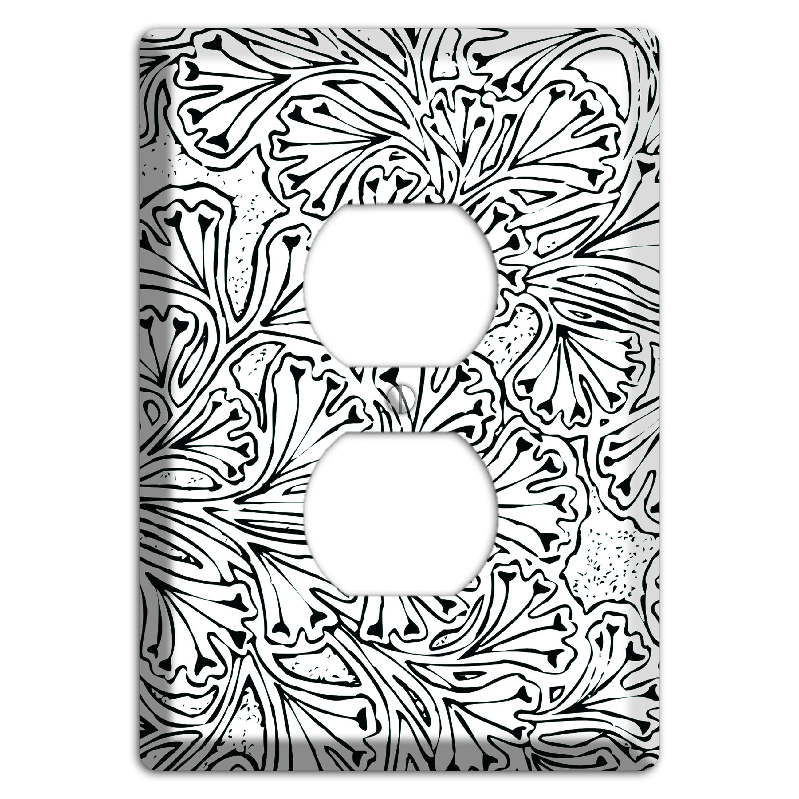 Deco Olive Interlocking Floral Duplex Outlet Wallplate