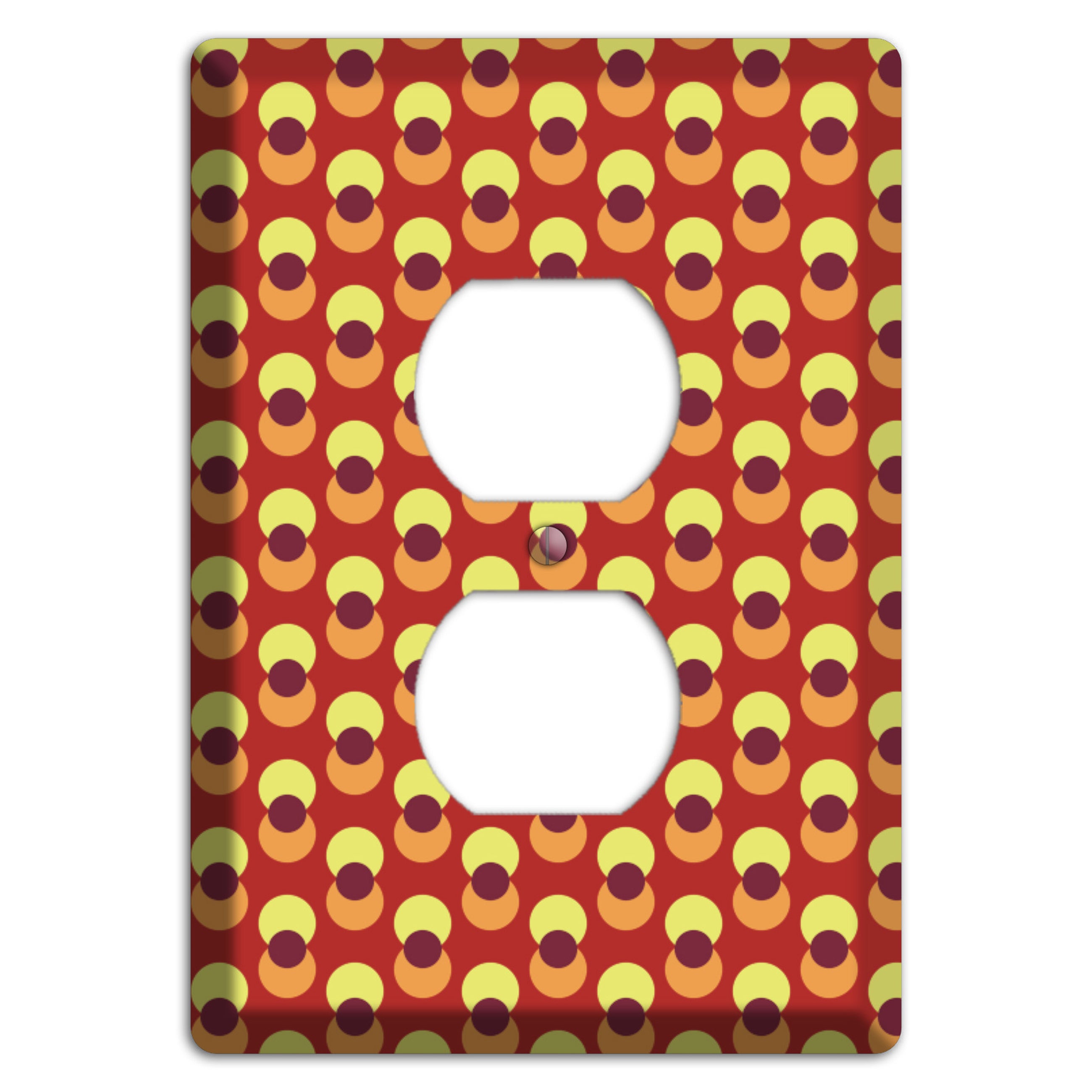 Red Yellow Coral Overlain Dots Duplex Outlet Wallplate
