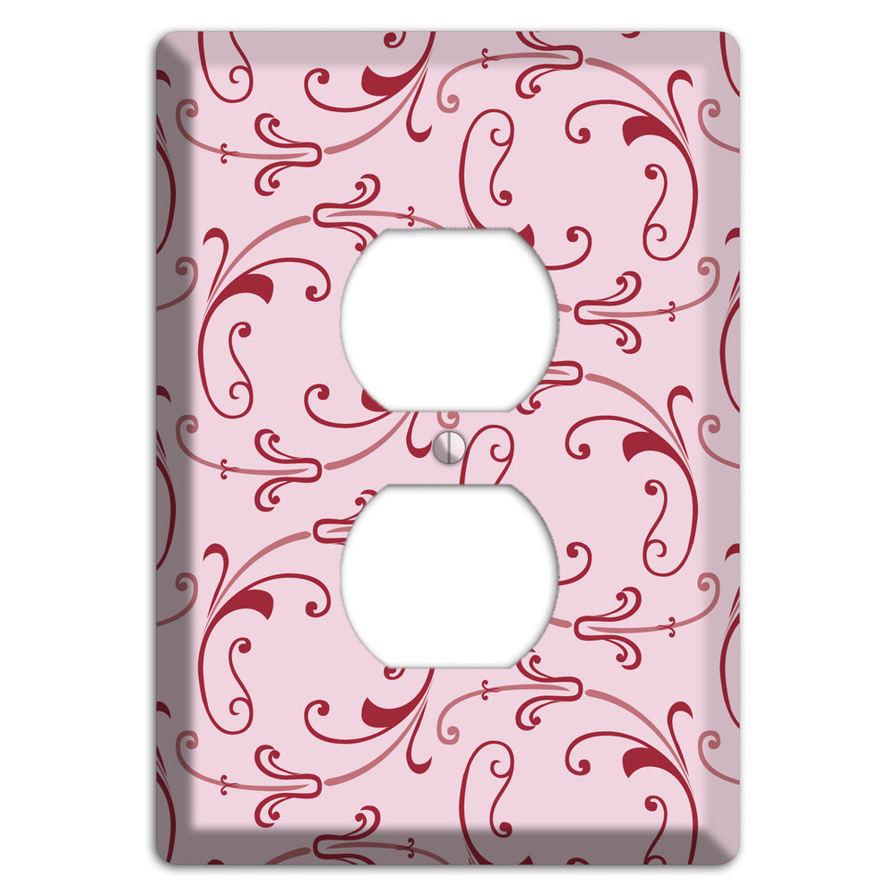 Pink Victorian Sprig Duplex Outlet Wallplate