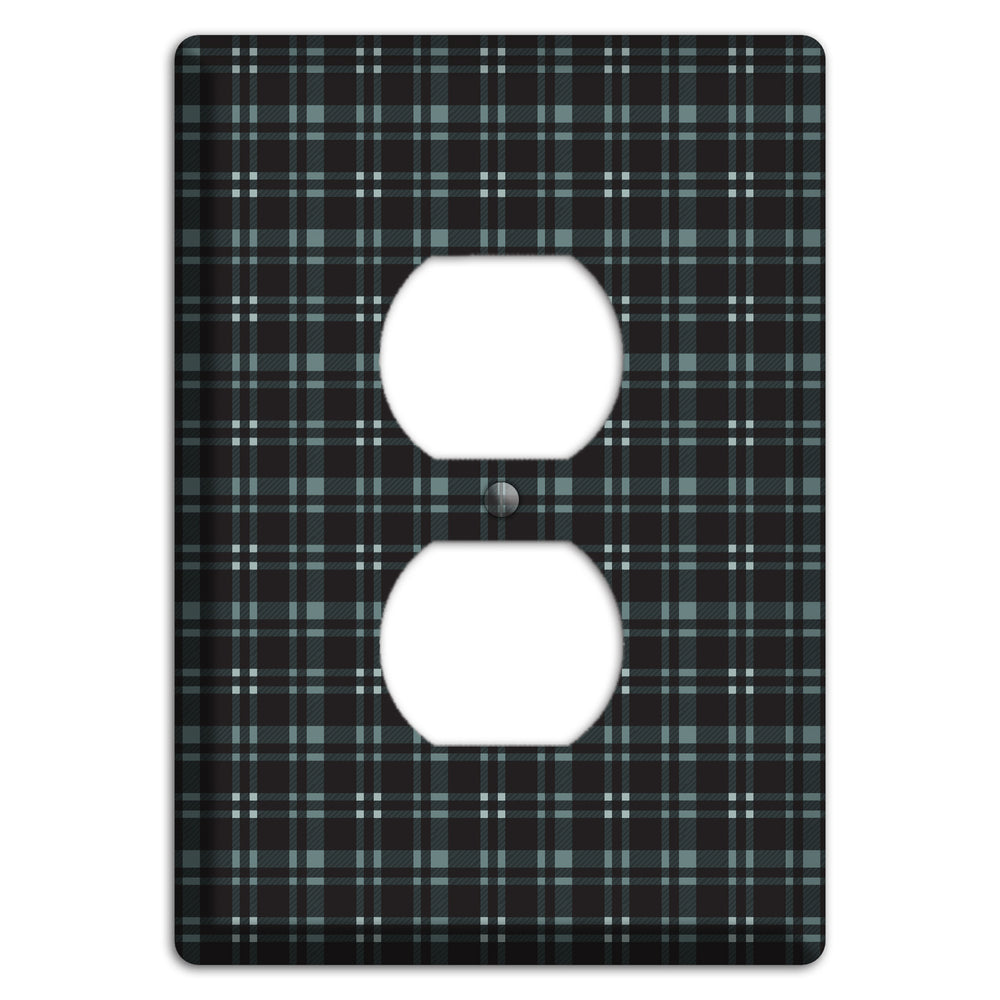 Black Plaid Duplex Outlet Wallplate