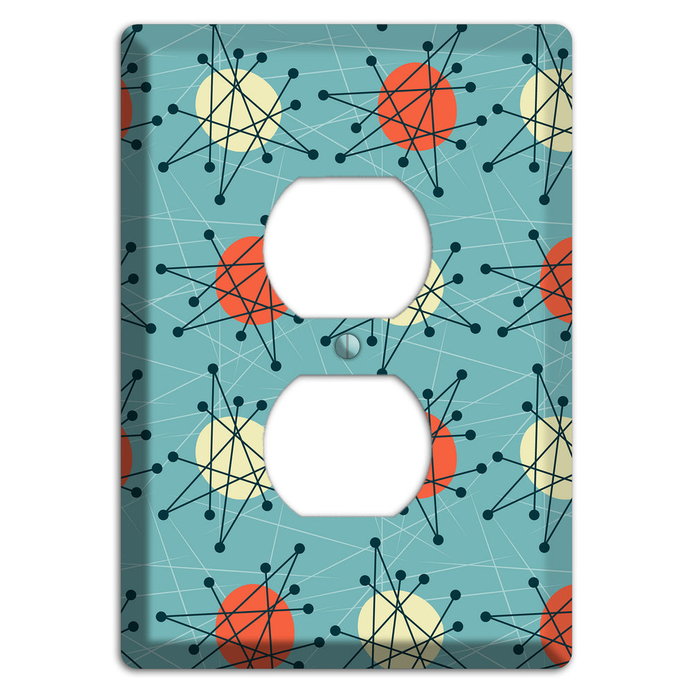 Orange And Yellow Atomic Burst Duplex Outlet Wallplate