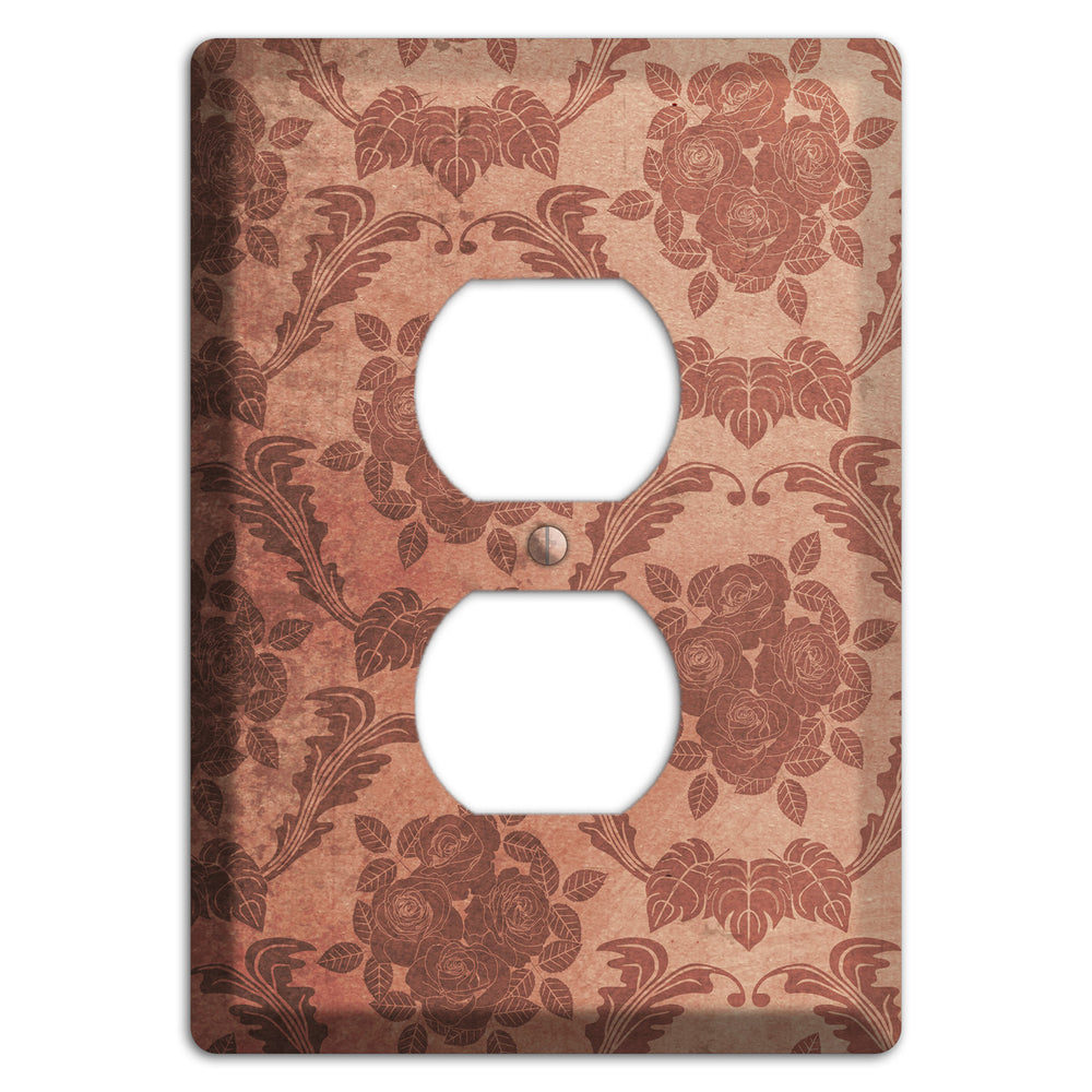 Old Rose Vintage Rose Damask Duplex Outlet Wallplate