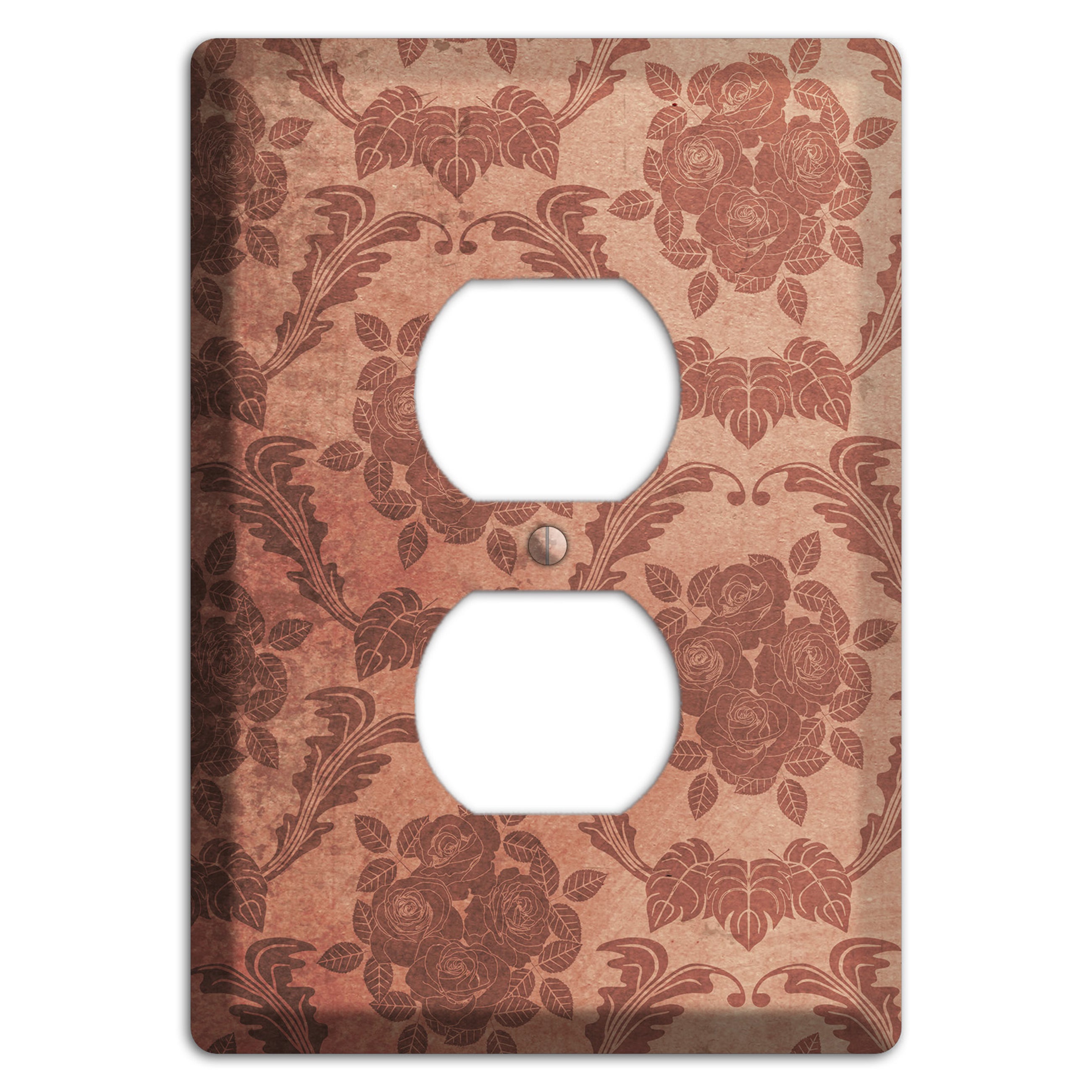 Old Rose Vintage Rose Damask Duplex Outlet Wallplate