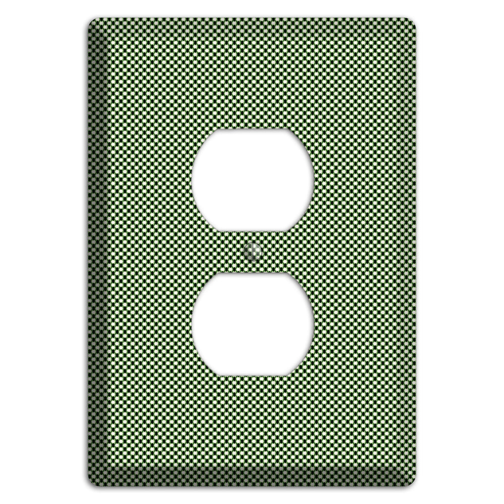 Green Tiny Check Duplex Outlet Wallplate