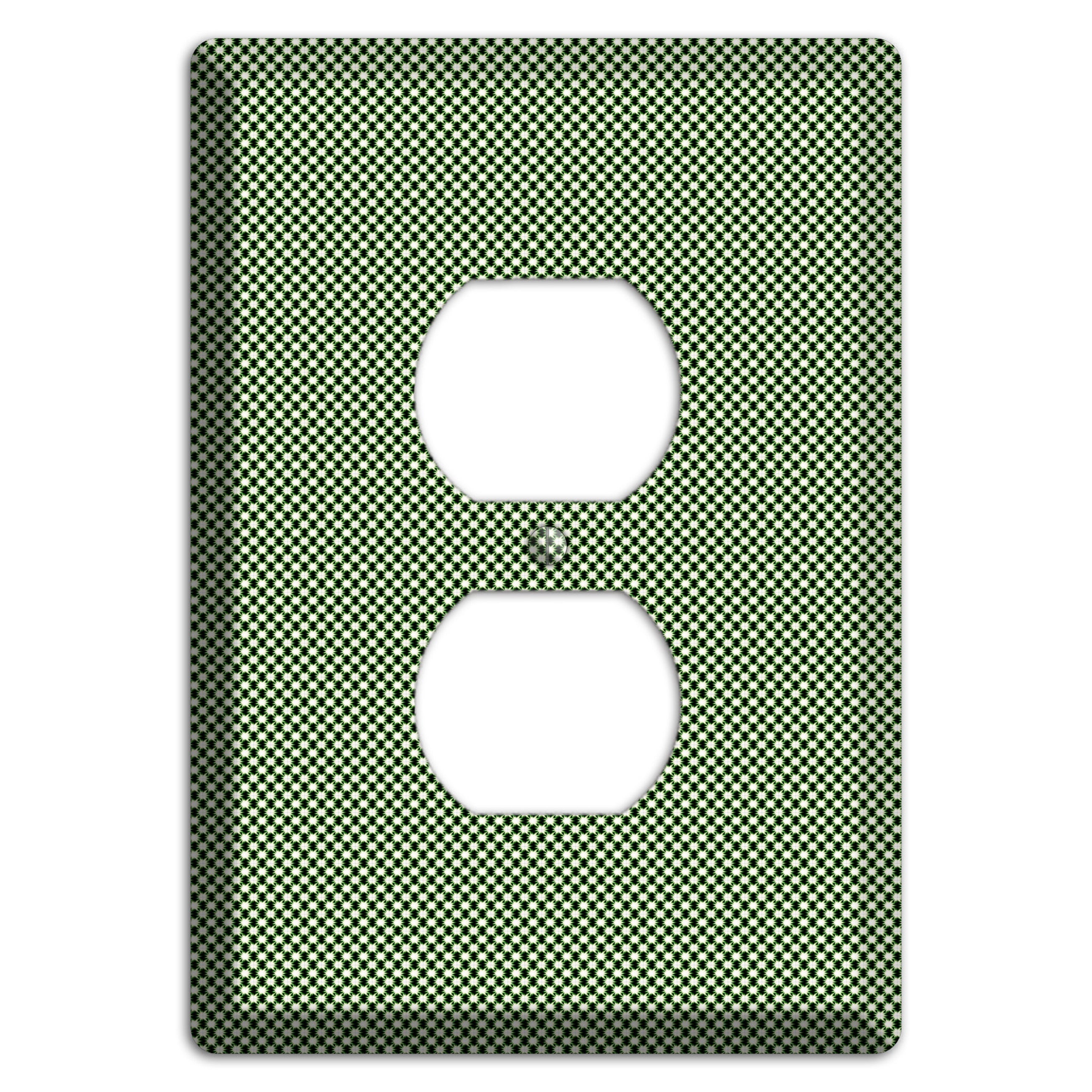 Green Tiny Check Duplex Outlet Wallplate