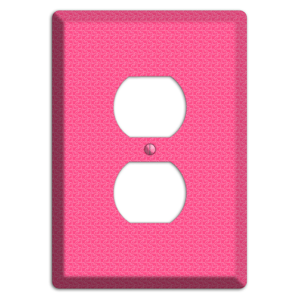 Tiny Pink Hearts Duplex Outlet Wallplate