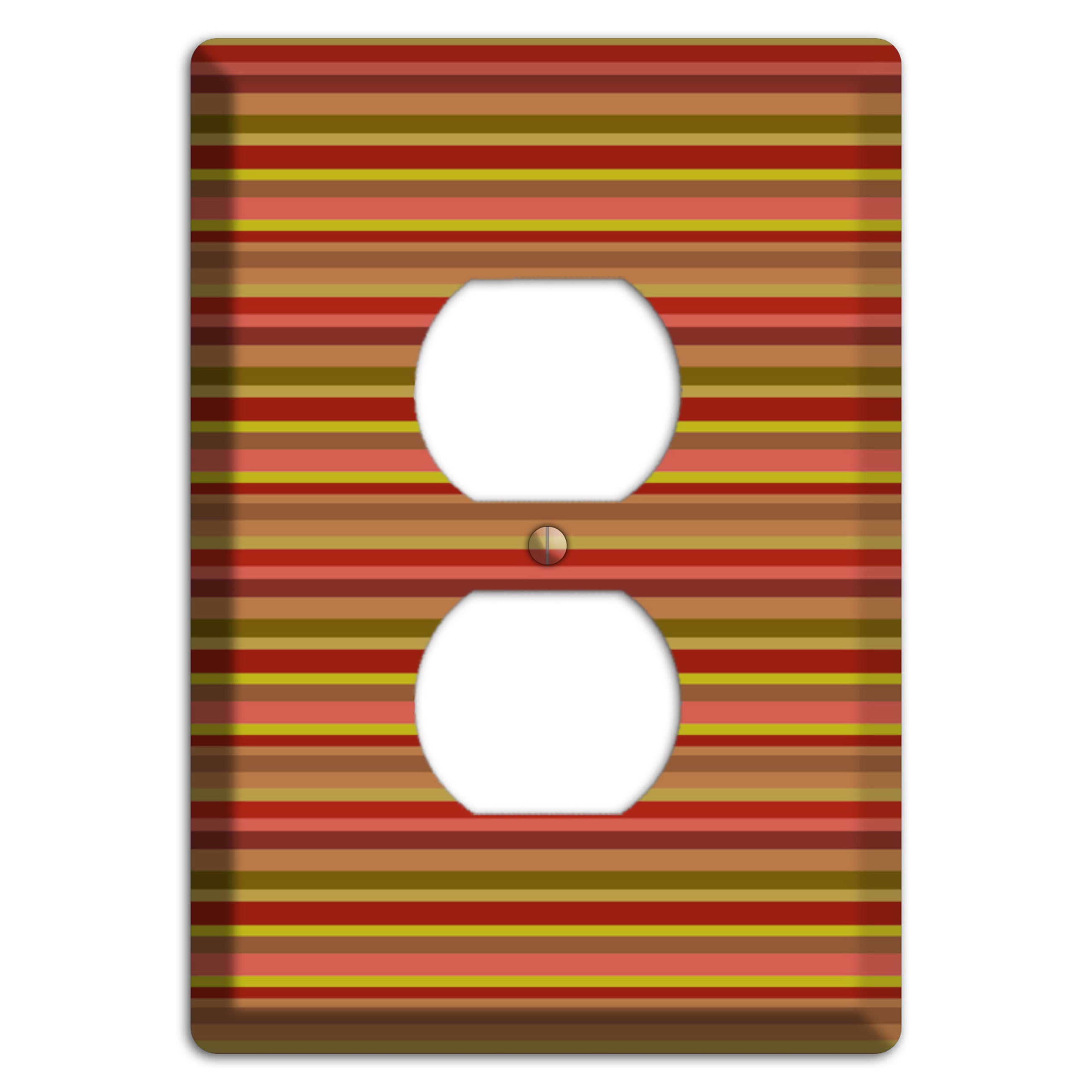 Multi Red Horizontal Stripes Duplex Outlet Wallplate