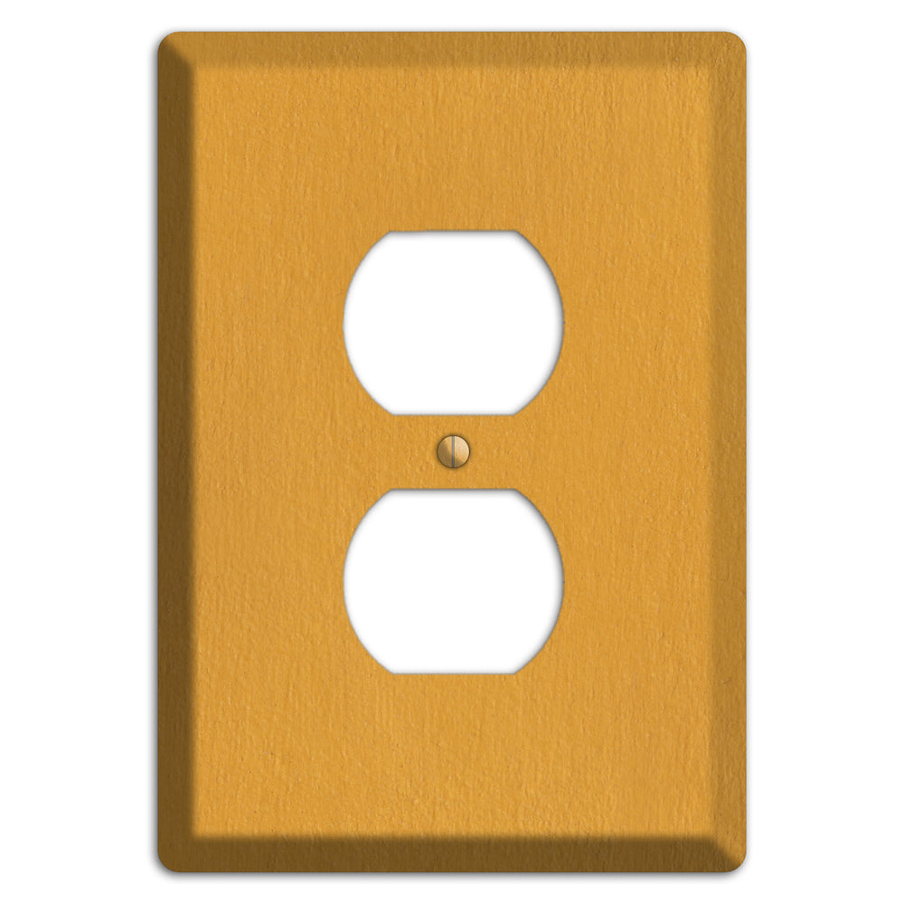 Stucco Yellow Duplex Outlet Wallplate