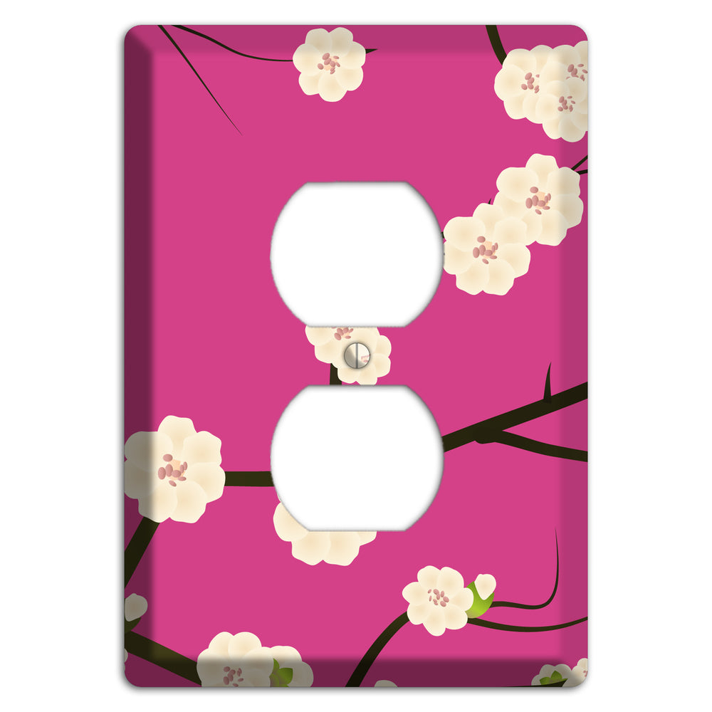 Pink Cherry Blossoms Duplex Outlet Wallplate