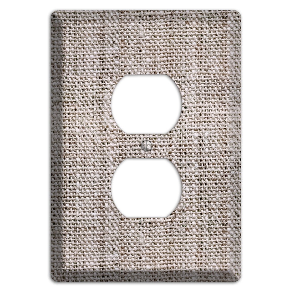Natural Gray Burlap Duplex Outlet Wallplate