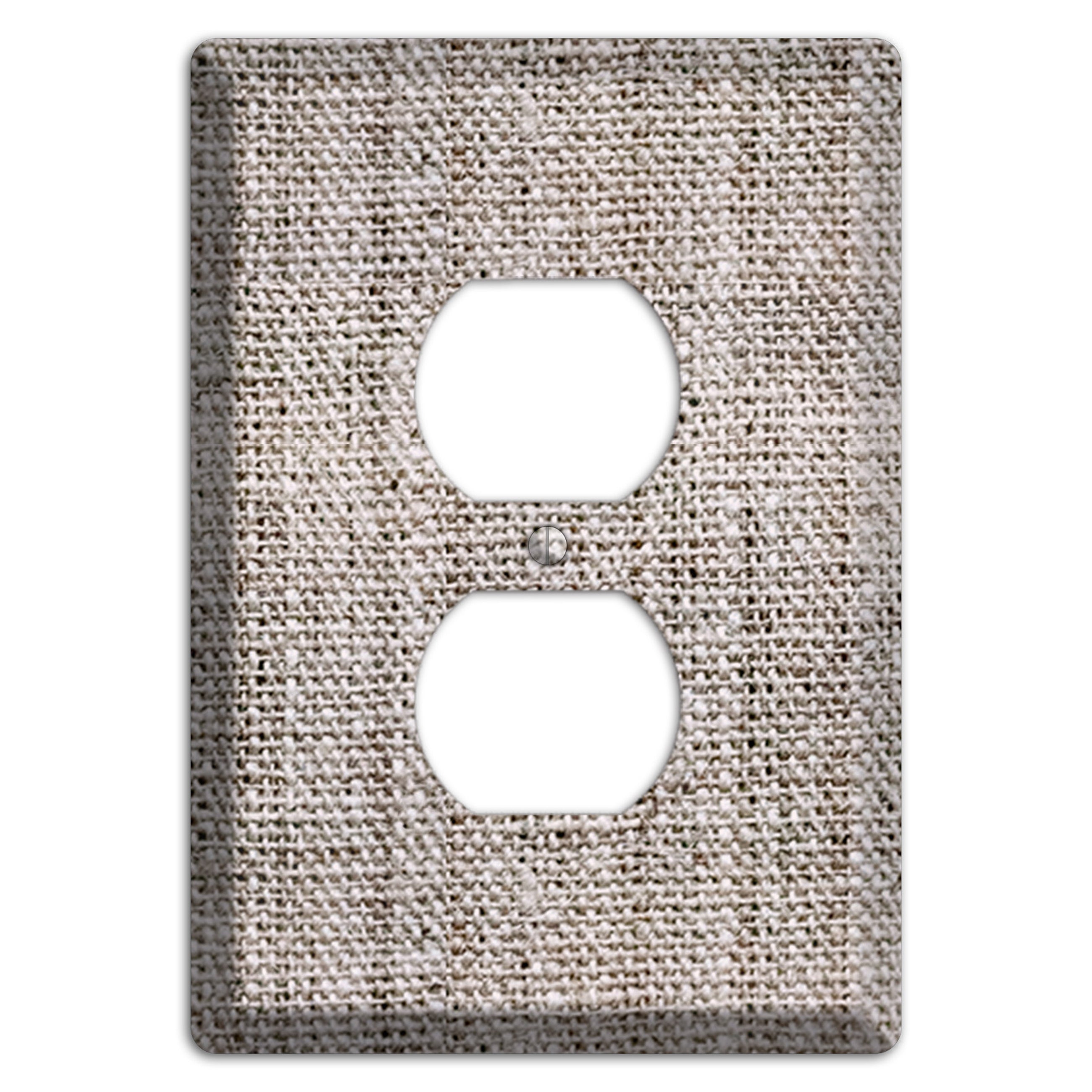 Natural Gray Burlap Duplex Outlet Wallplate