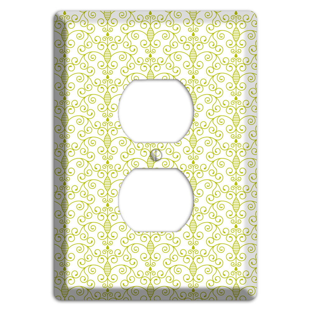 Olive Toile Half Drop Duplex Outlet Wallplate