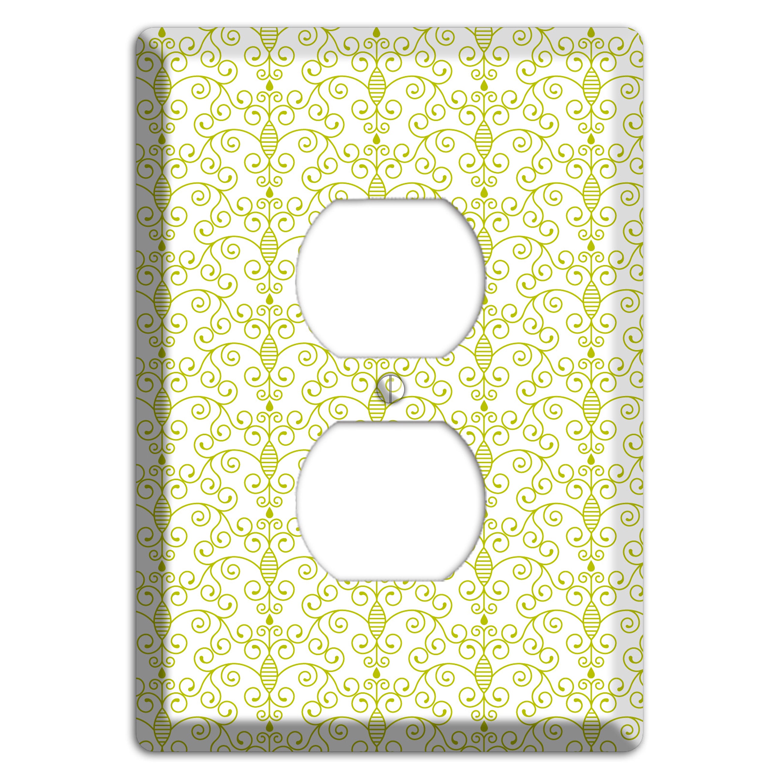 Olive Toile Half Drop Duplex Outlet Wallplate