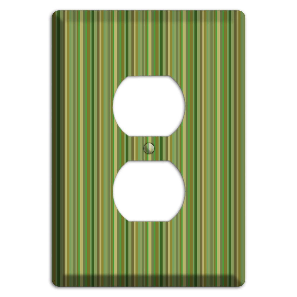 Multi Green Vertical Stripes Duplex Outlet Wallplate