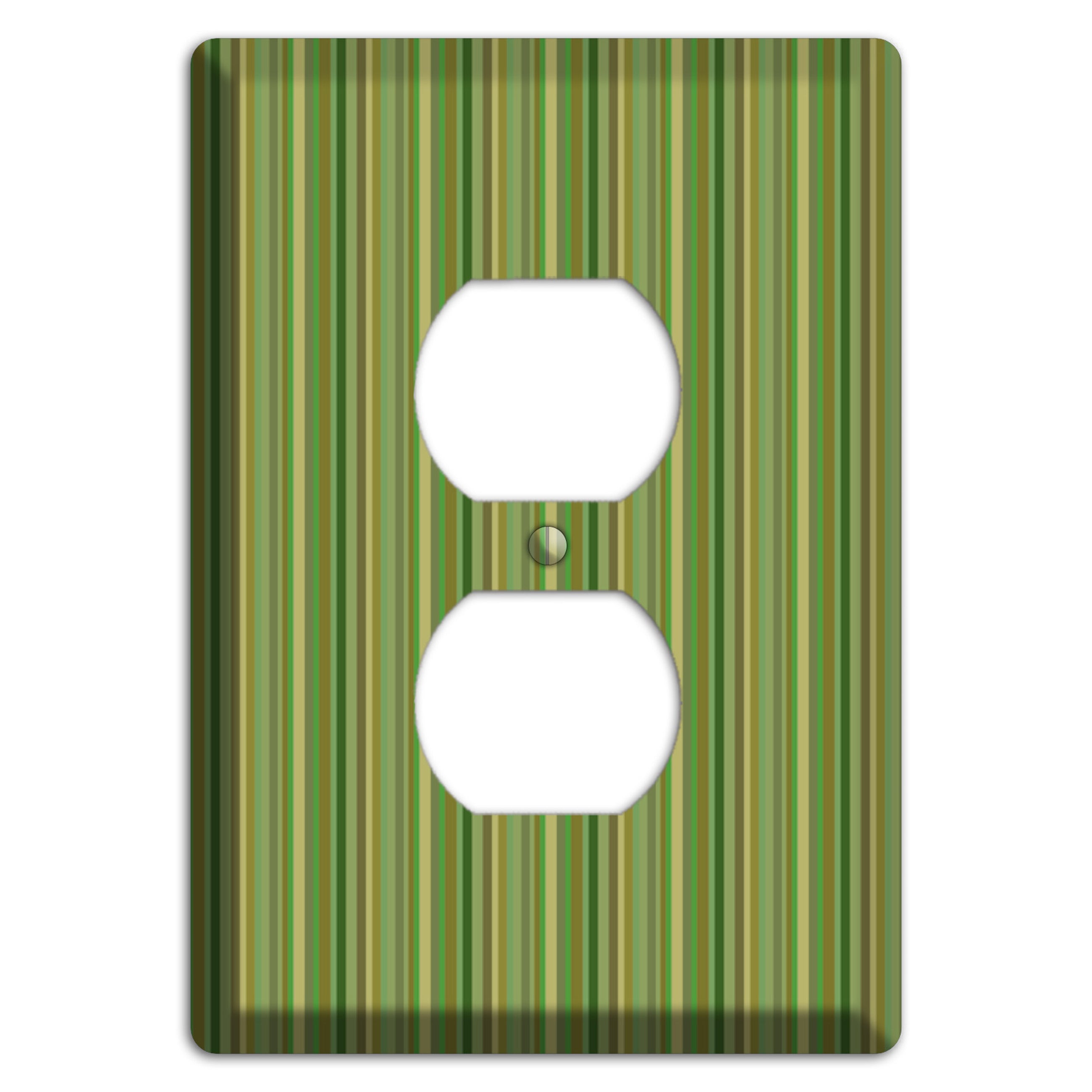 Multi Green Vertical Stripes Duplex Outlet Wallplate