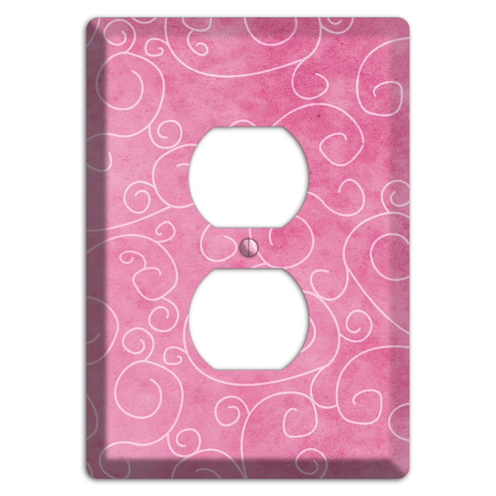 Kobi Pink Texture Duplex Outlet Wallplate