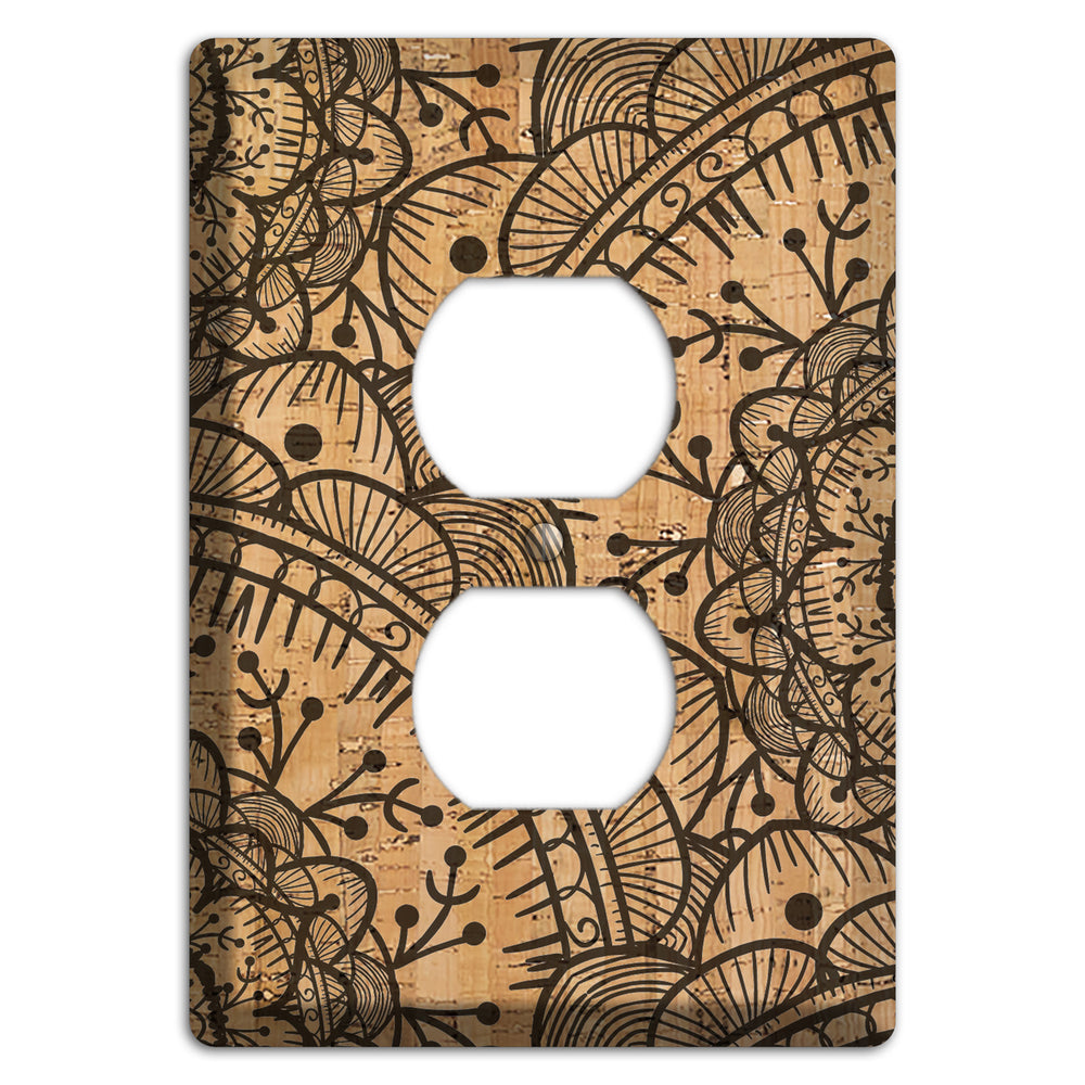 Mandala Cork Duplex Outlet Wallplate