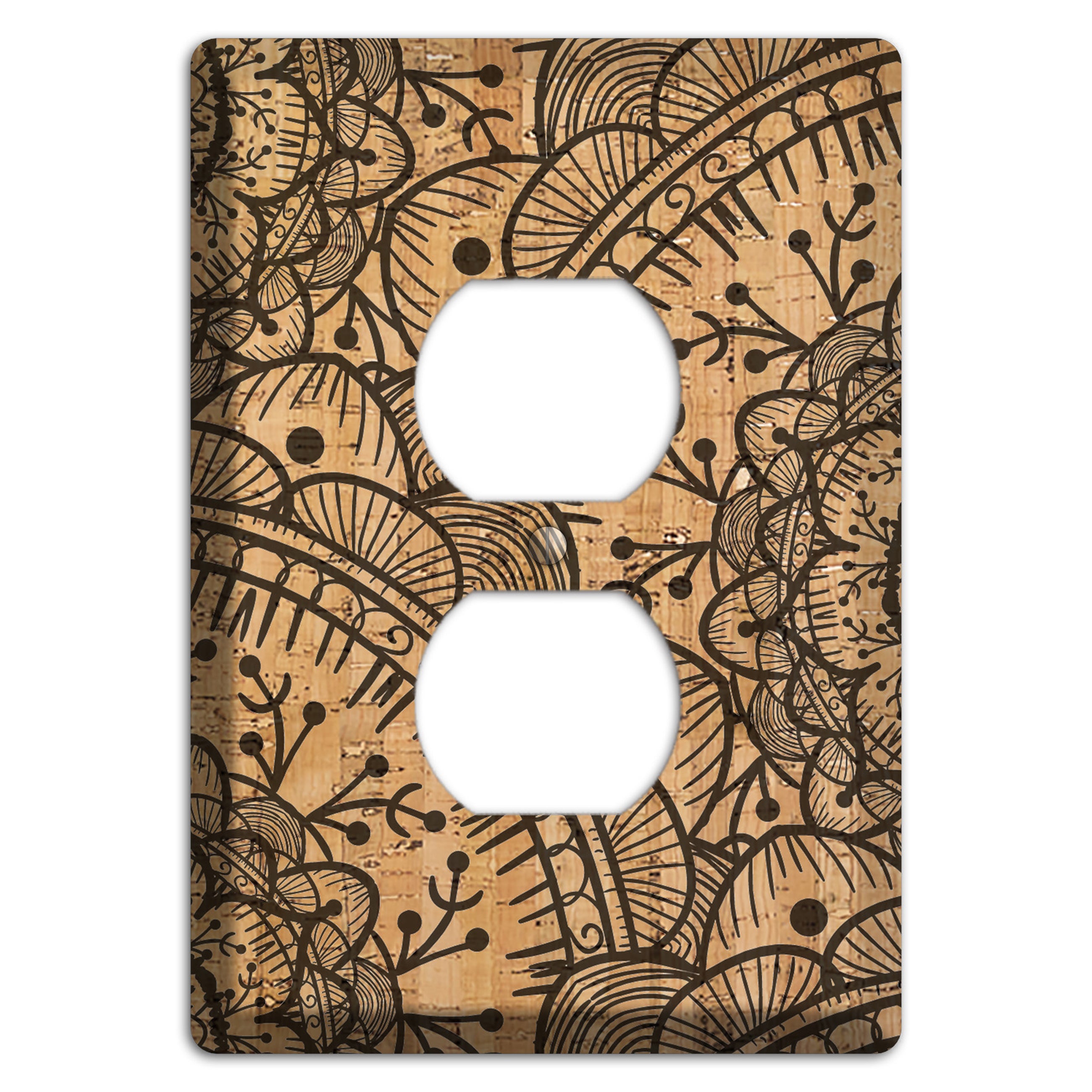 Mandala Cork Duplex Outlet Wallplate