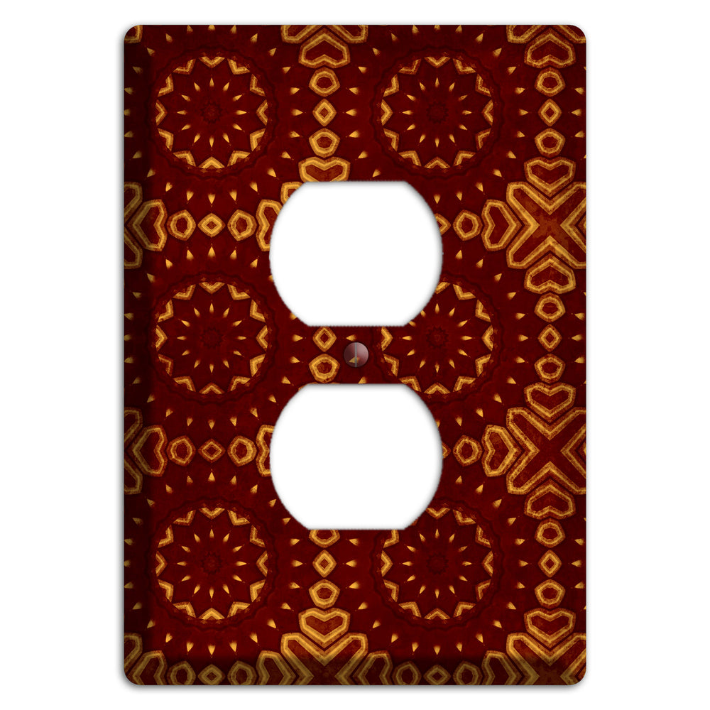 Maroon Grunge Suzani 3 Duplex Outlet Wallplate