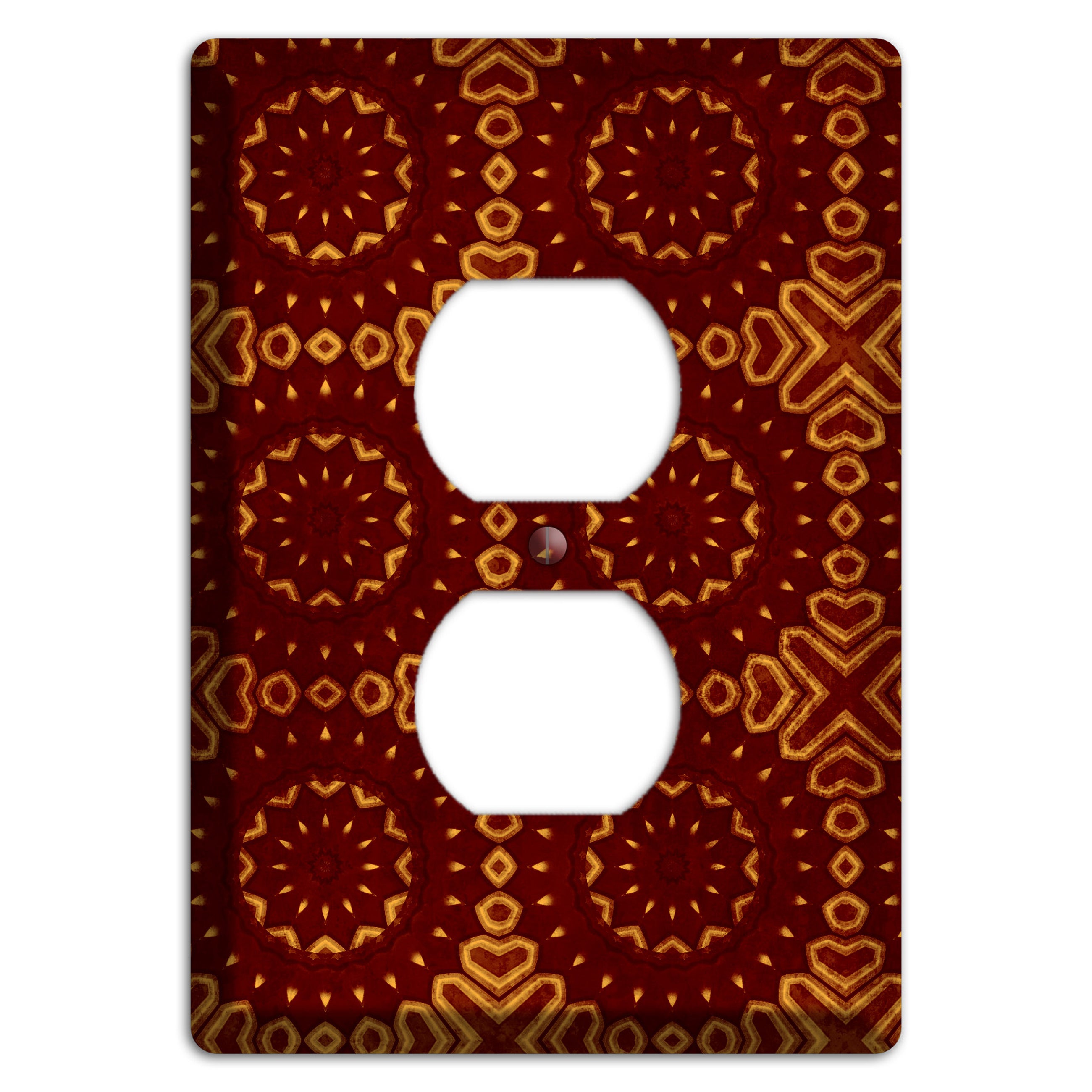 Maroon Grunge Suzani 3 Duplex Outlet Wallplate