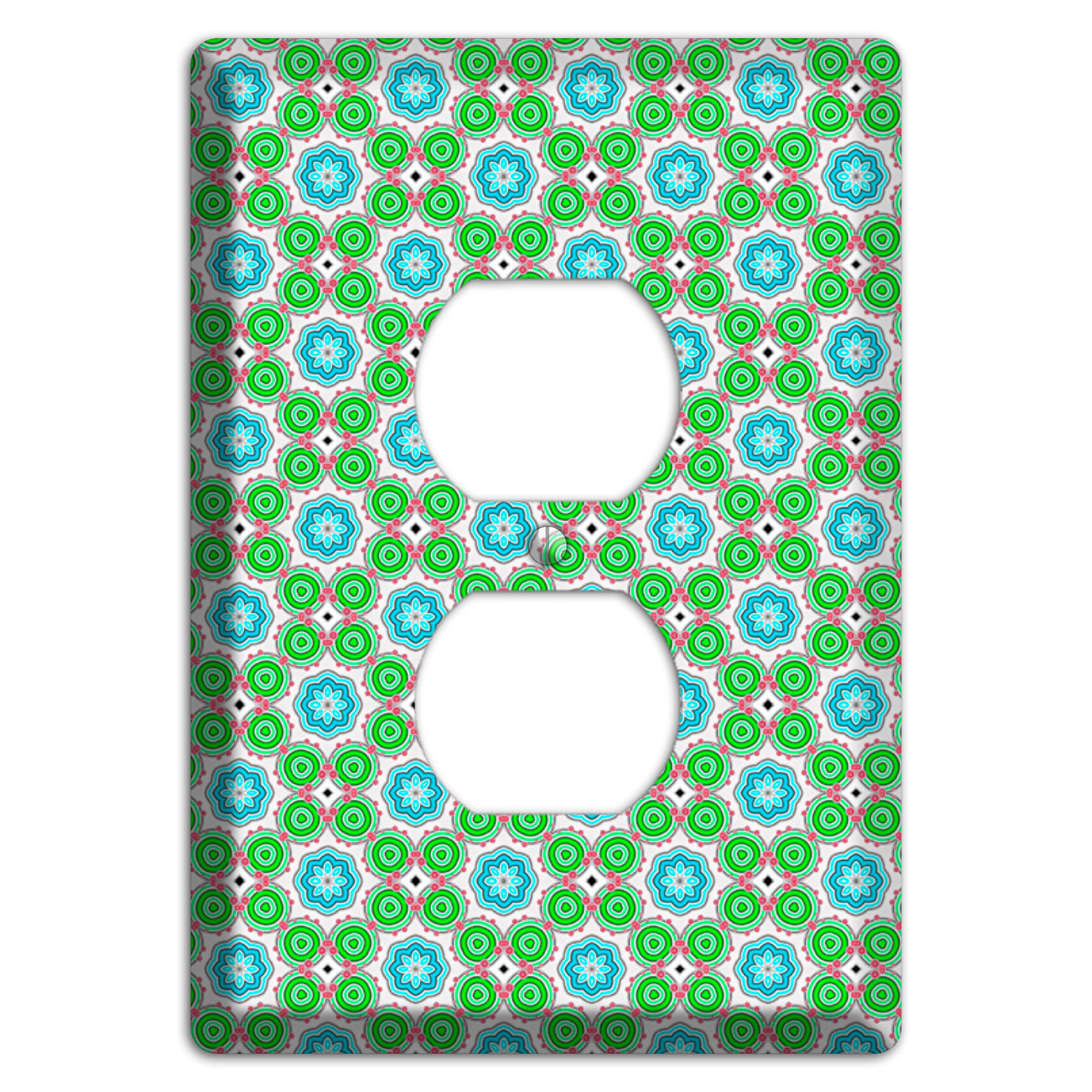 Green Foulard 5 Duplex Outlet Wallplate