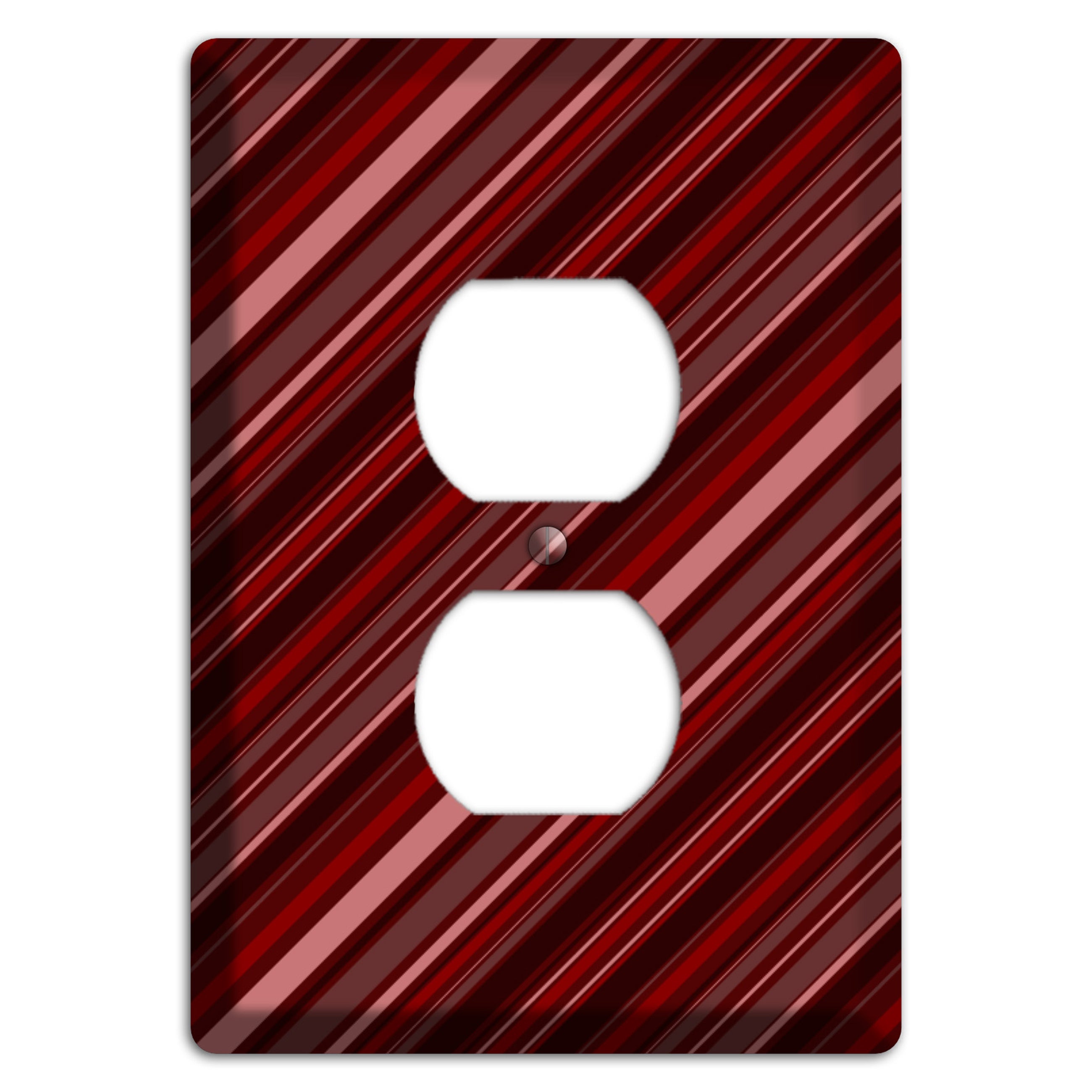 Burgundy Multi Angled Stripes 2 Duplex Outlet Wallplate