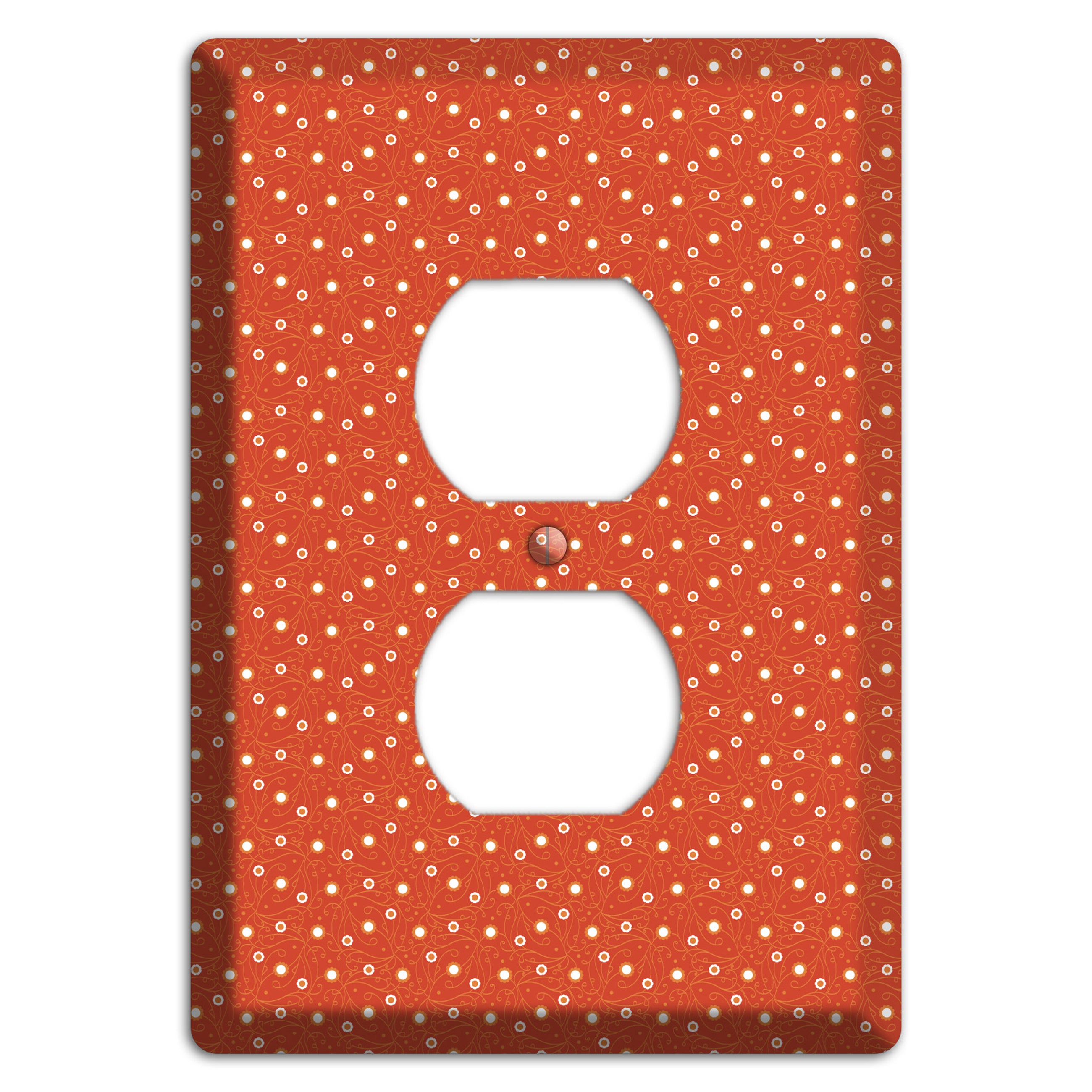 Tiny Red Vine Floral Duplex Outlet Wallplate