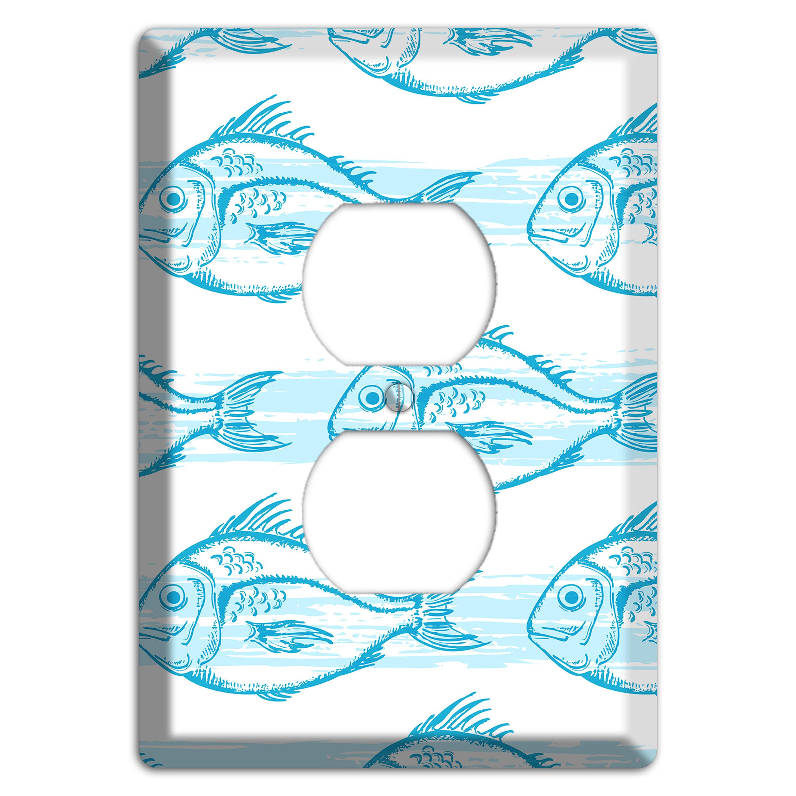 Blue Fish Duplex Outlet Wallplate