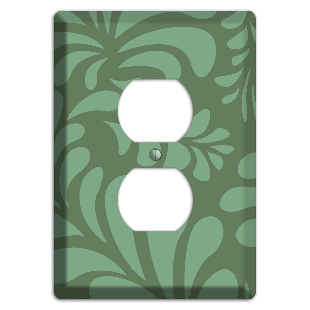 Green Herati Duplex Outlet Wallplate