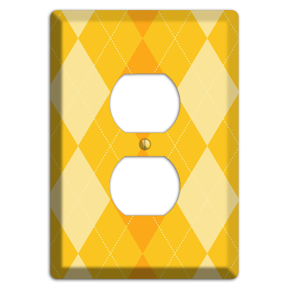Yellow Argyle Duplex Outlet Wallplate