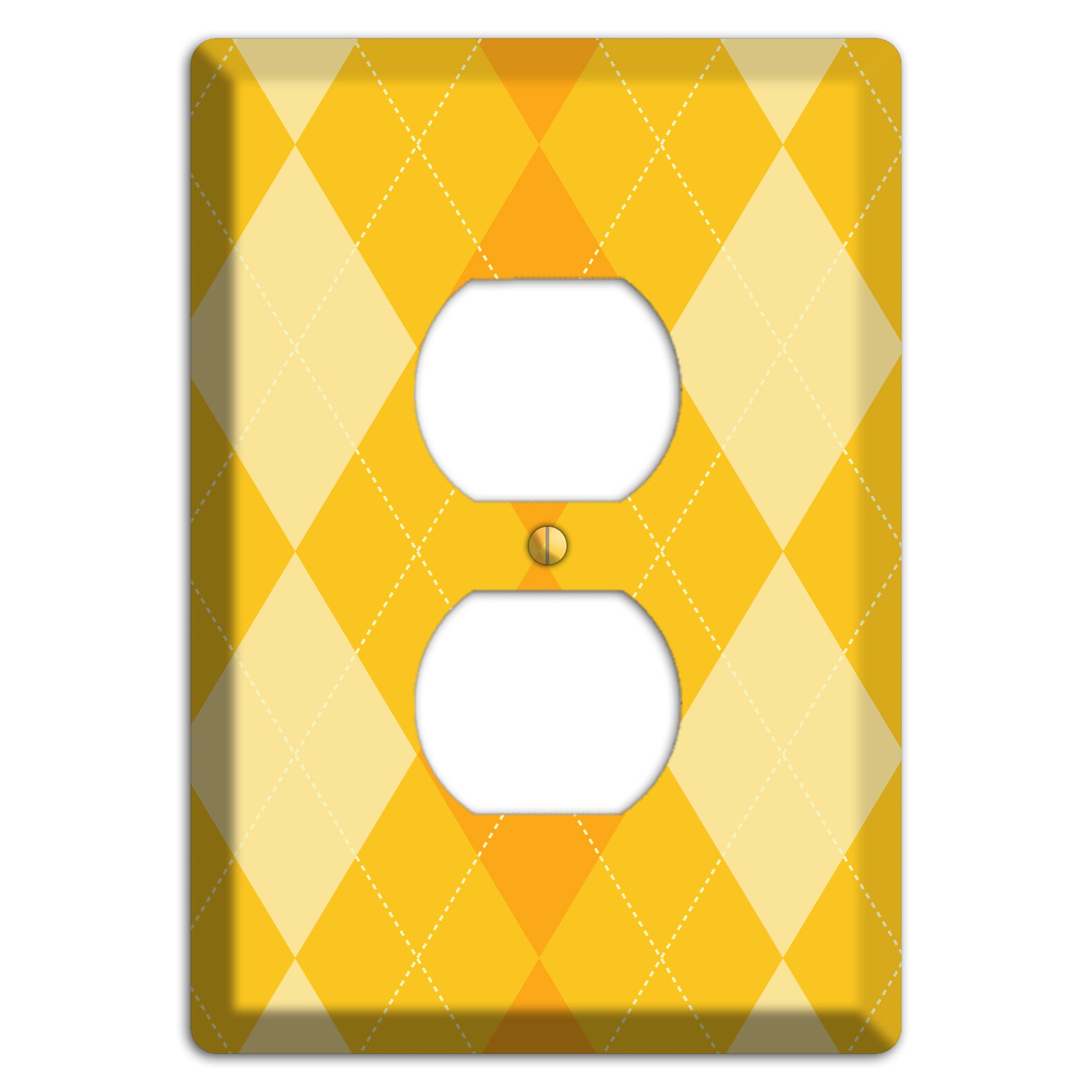 Yellow Argyle Duplex Outlet Wallplate
