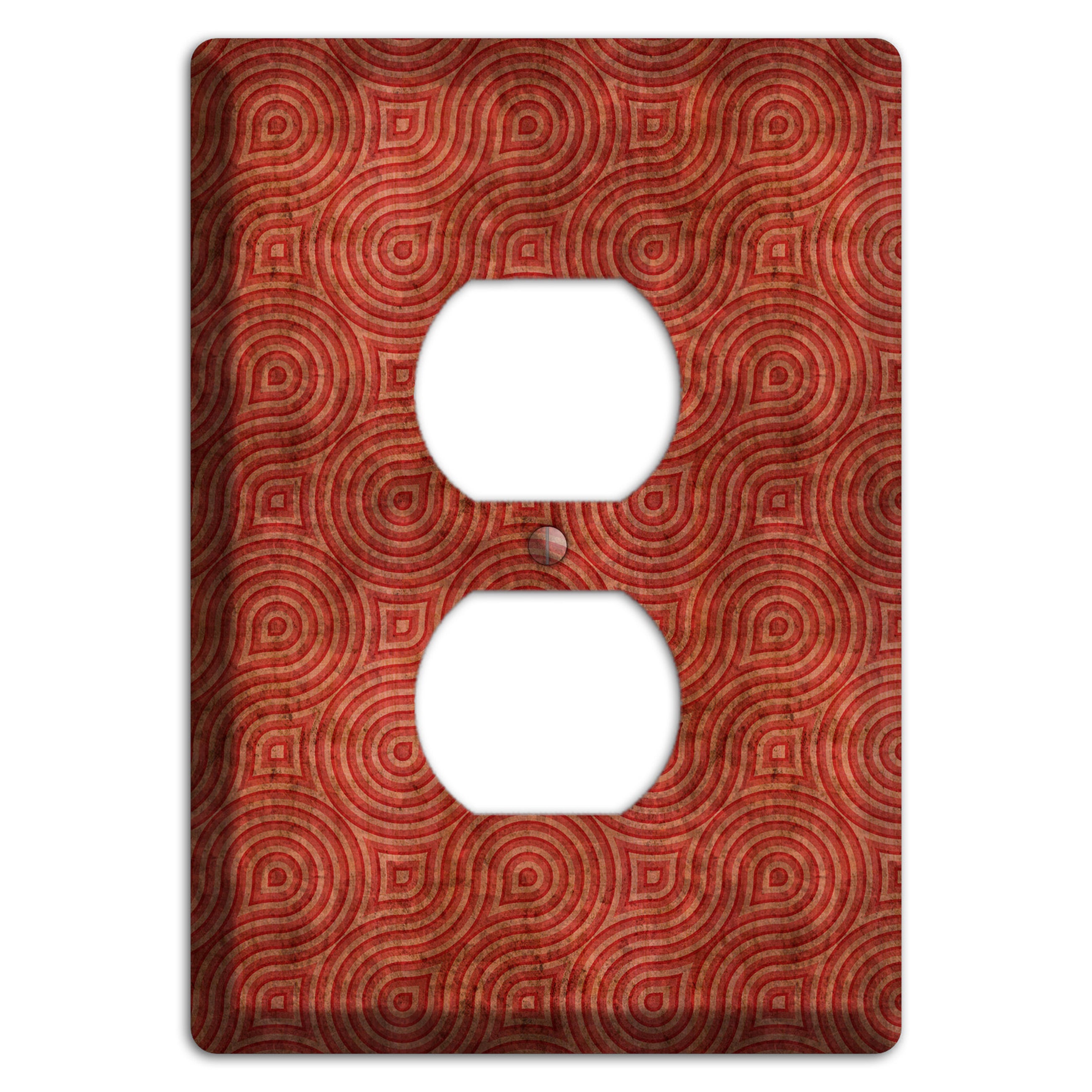 Red Swirl Duplex Outlet Wallplate