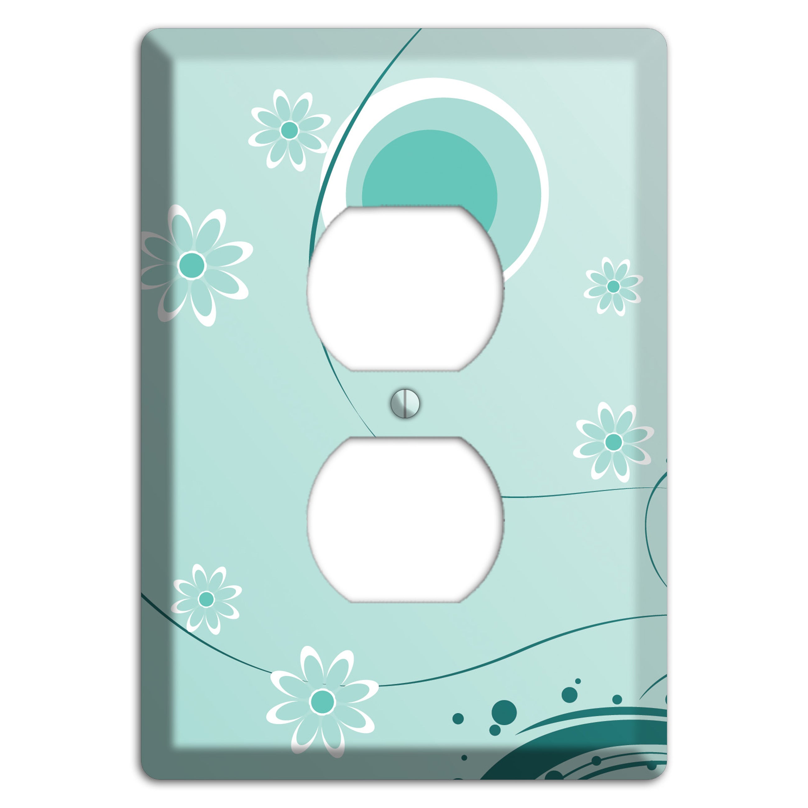 Light Green Floral Duplex Outlet Wallplate
