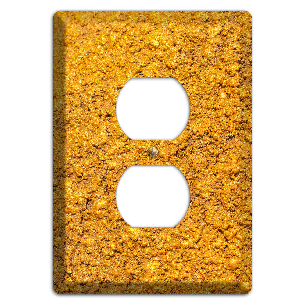 Yellow Textured Concrete Duplex Outlet Wallplate