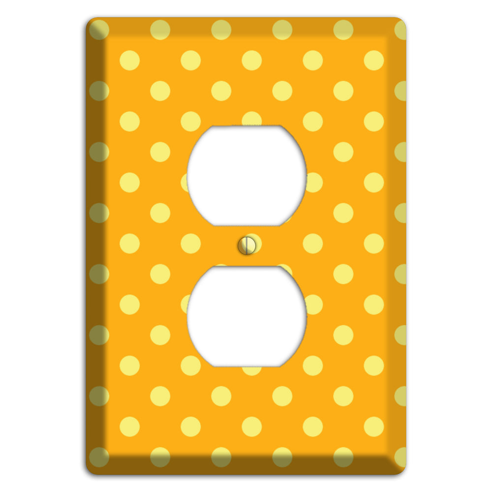 Orange and Yellow Polka Dot Duplex Outlet Wallplate