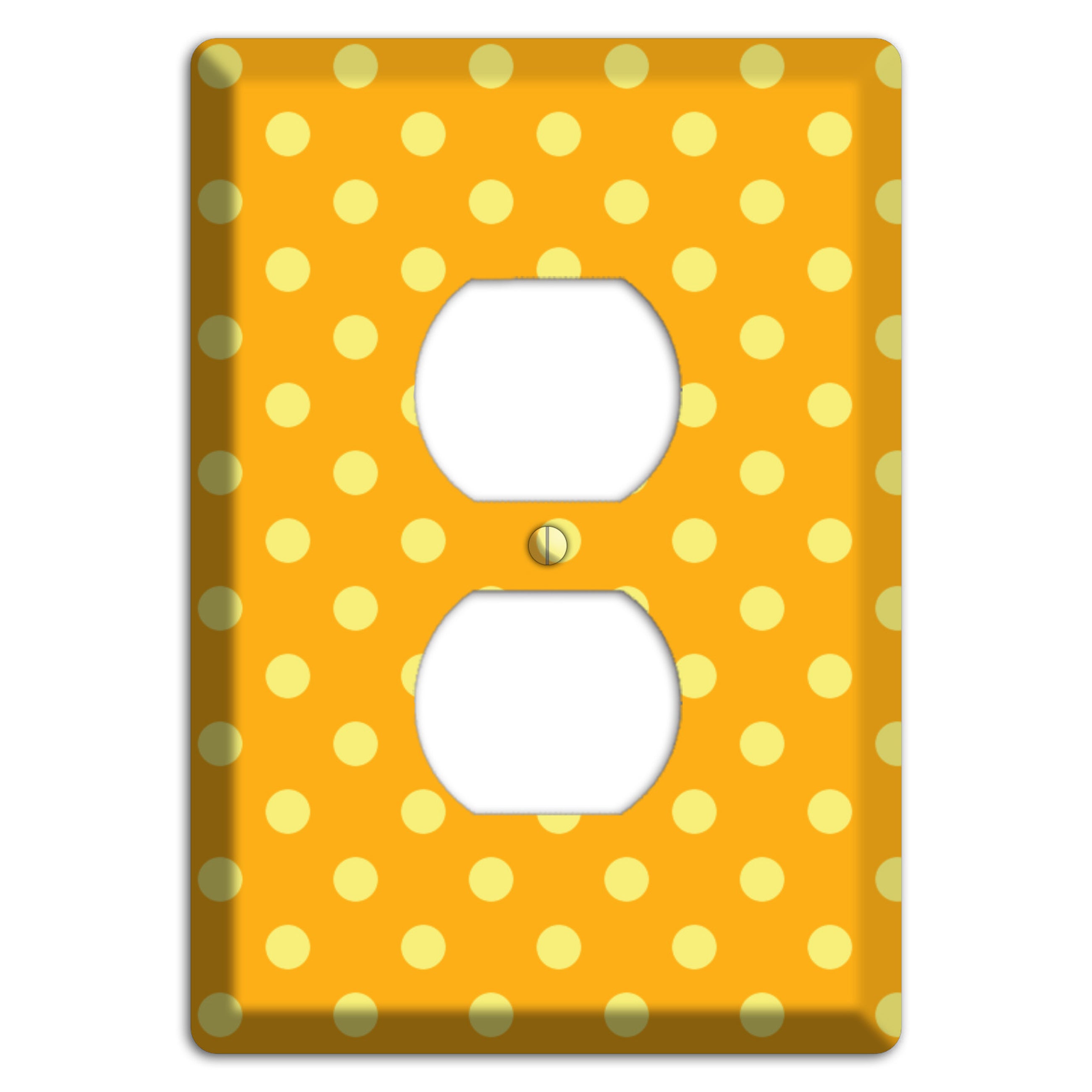 Orange and Yellow Polka Dot Duplex Outlet Wallplate
