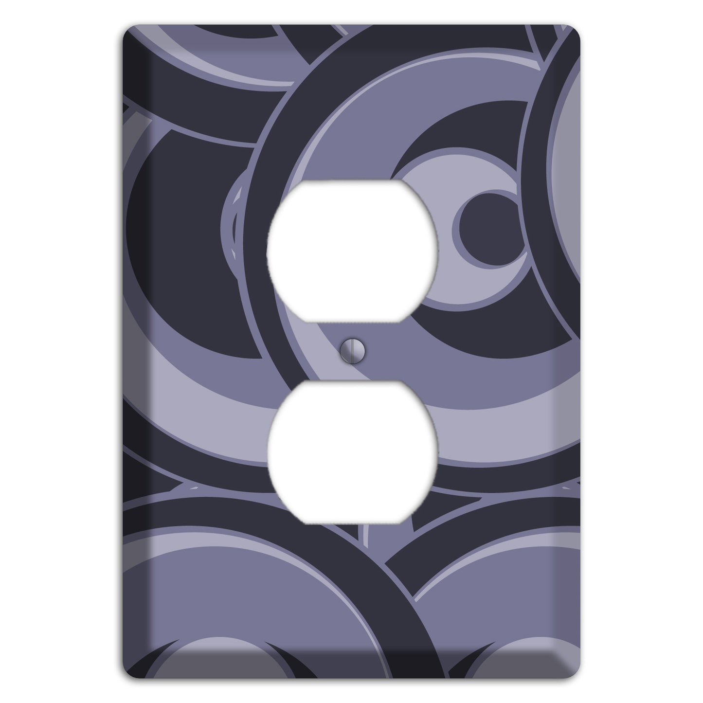 Black and Purple-grey Deco Circles Duplex Outlet Wallplate