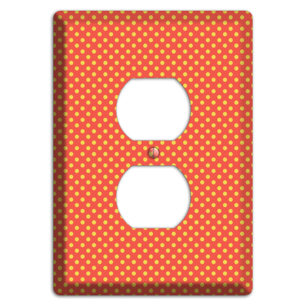 Orange Multi Tiny Polka Dots Duplex Outlet Wallplate