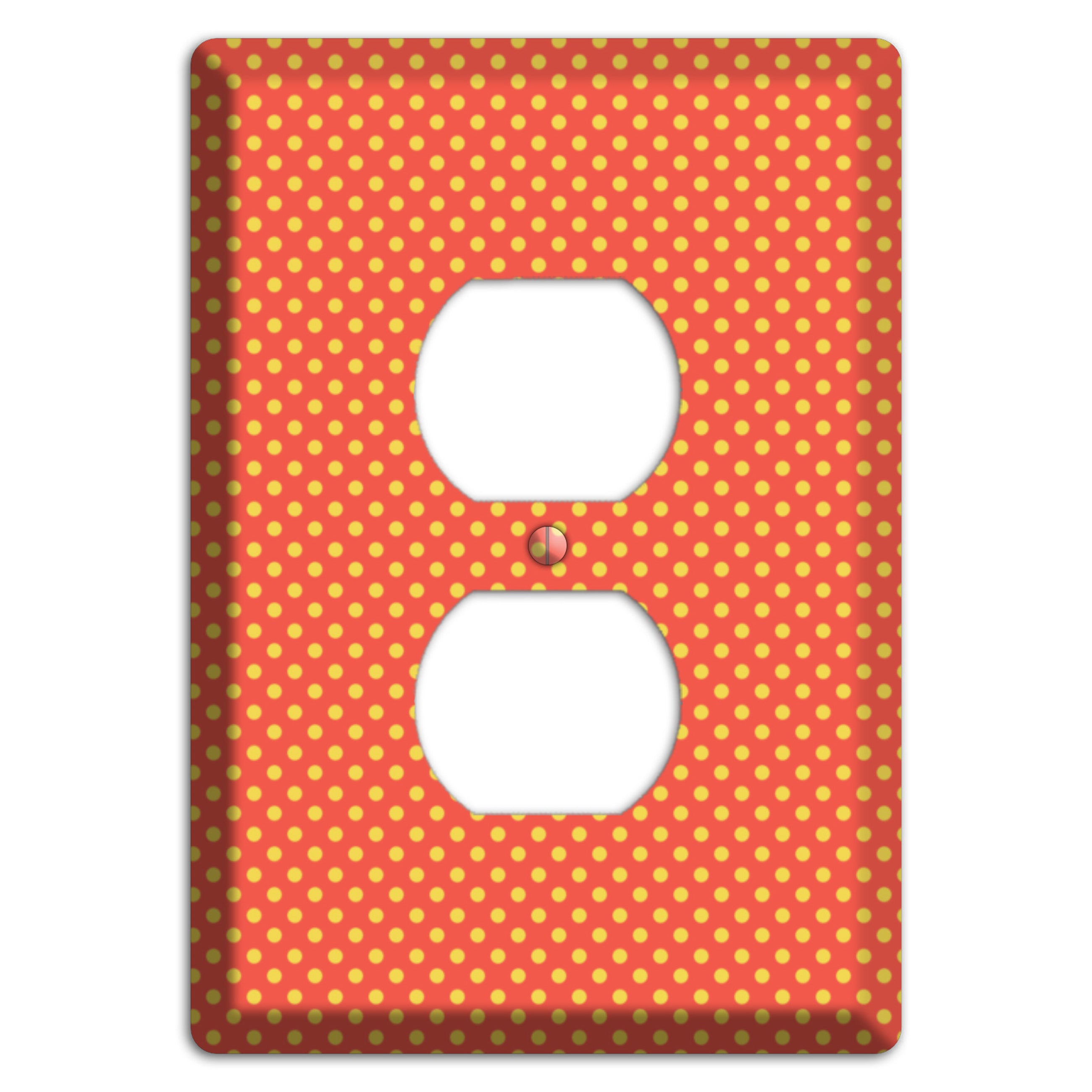 Orange Multi Tiny Polka Dots Duplex Outlet Wallplate