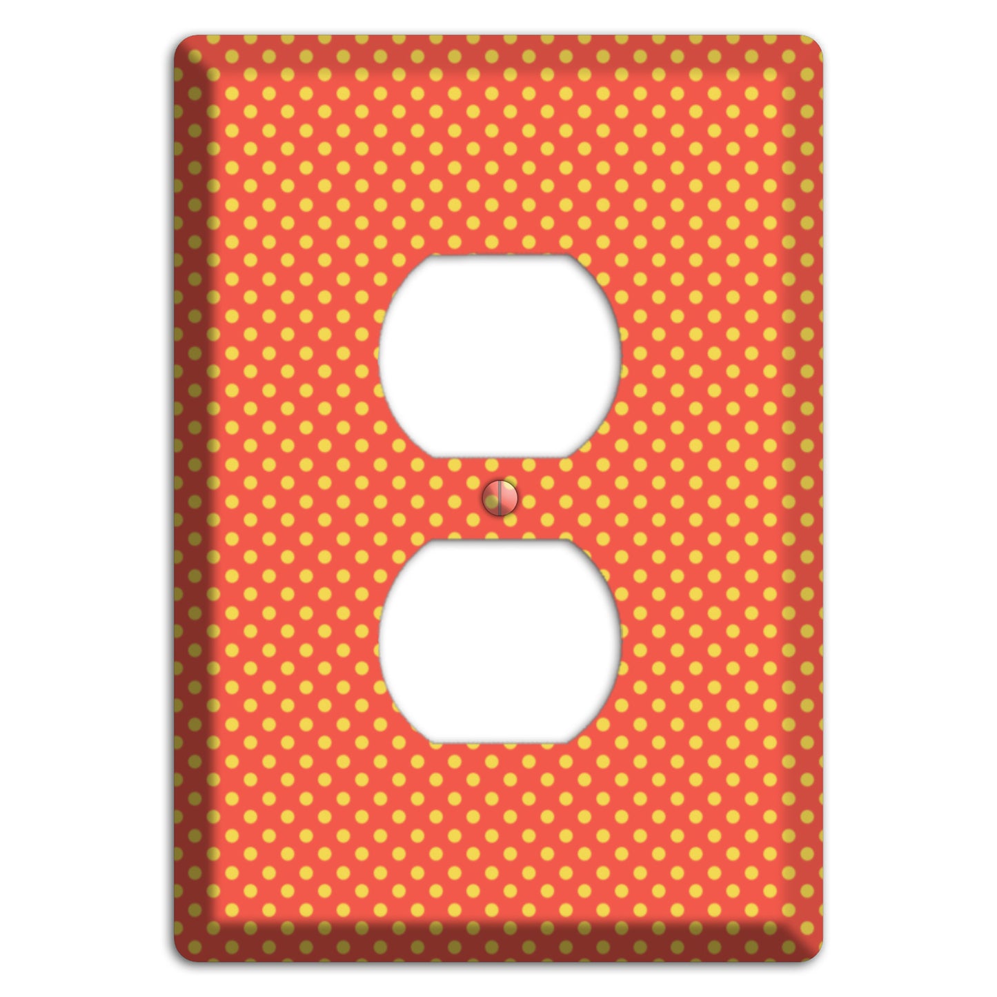 Orange Multi Tiny Polka Dots Duplex Outlet Wallplate