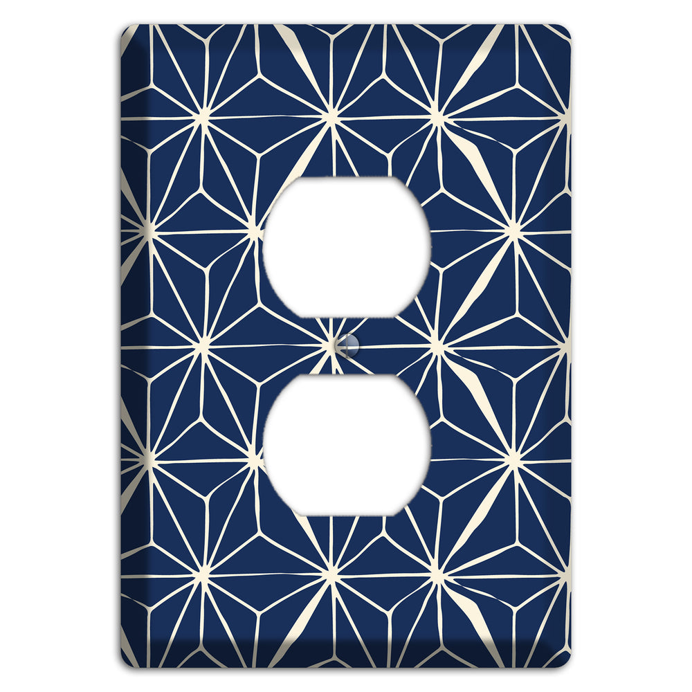 Navy Geometric Tile Duplex Outlet Wallplate