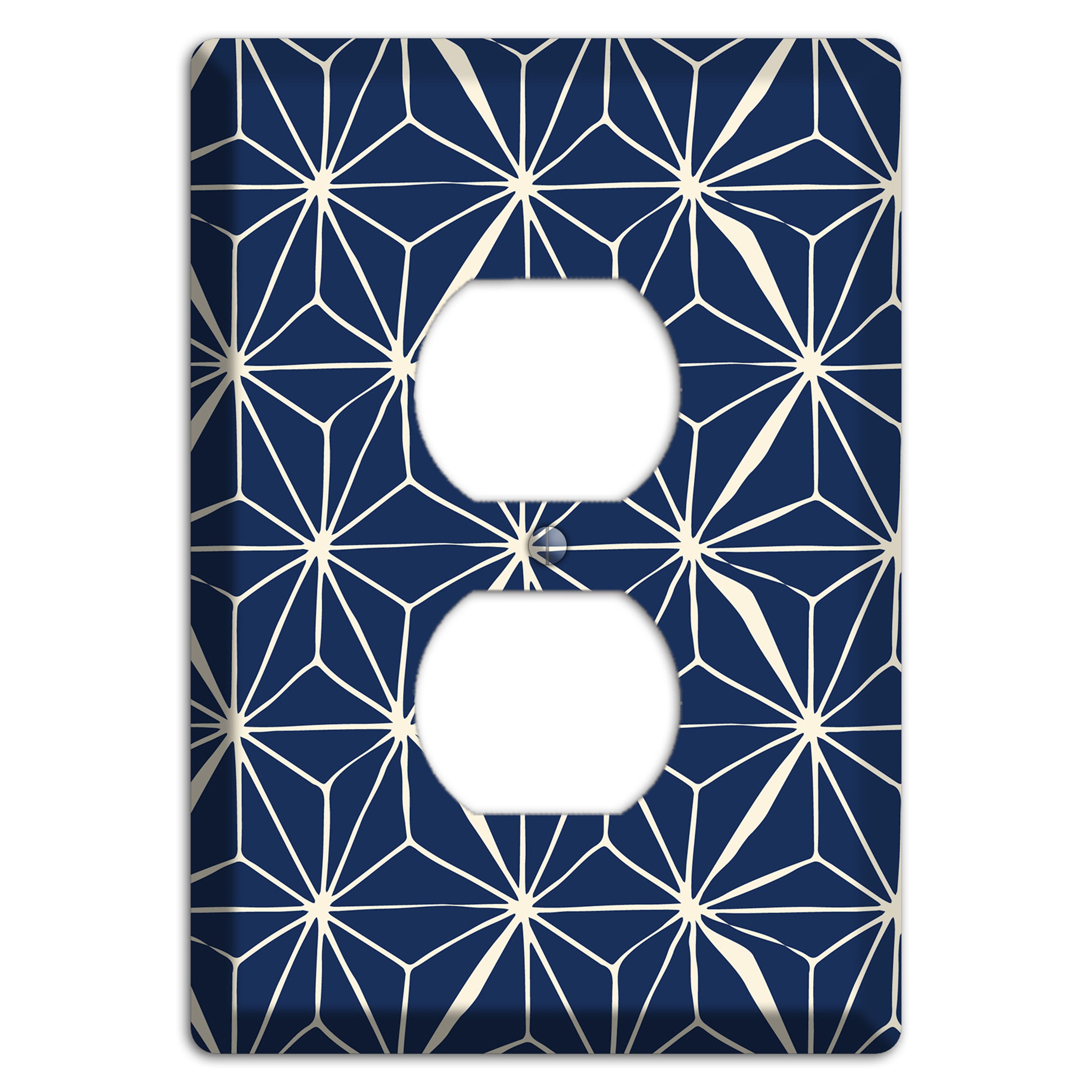 Navy Geometric Tile Duplex Outlet Wallplate