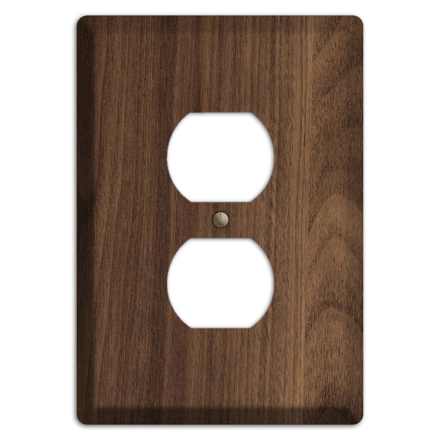 Unfinished Walnut Wood Duplex Outlet Cover Plate
