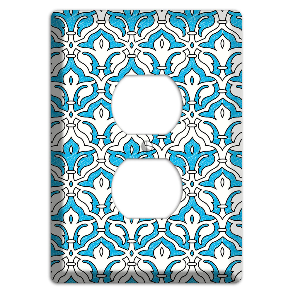 Blue Scallop Tapestry Duplex Outlet Wallplate