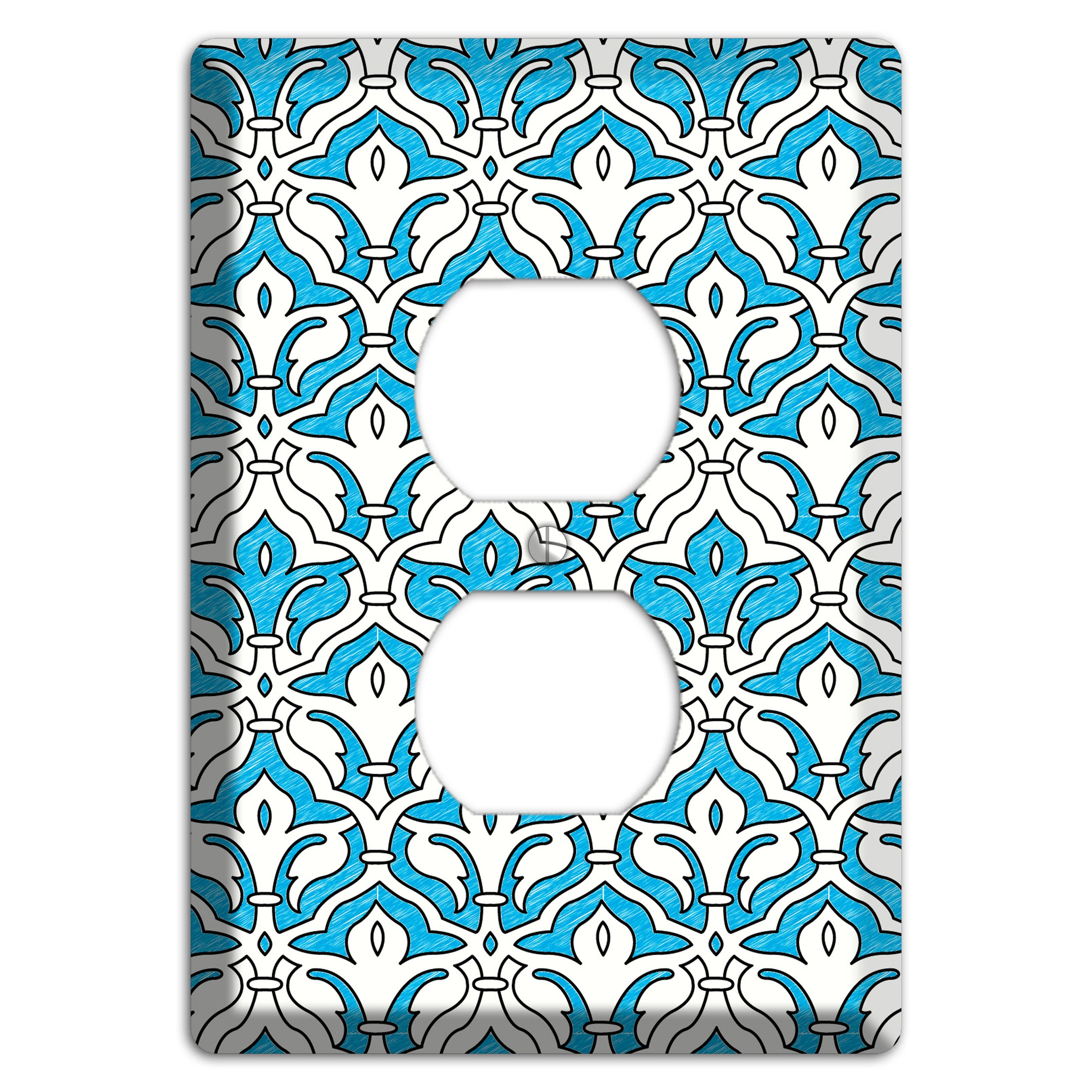Blue Scallop Tapestry Duplex Outlet Wallplate