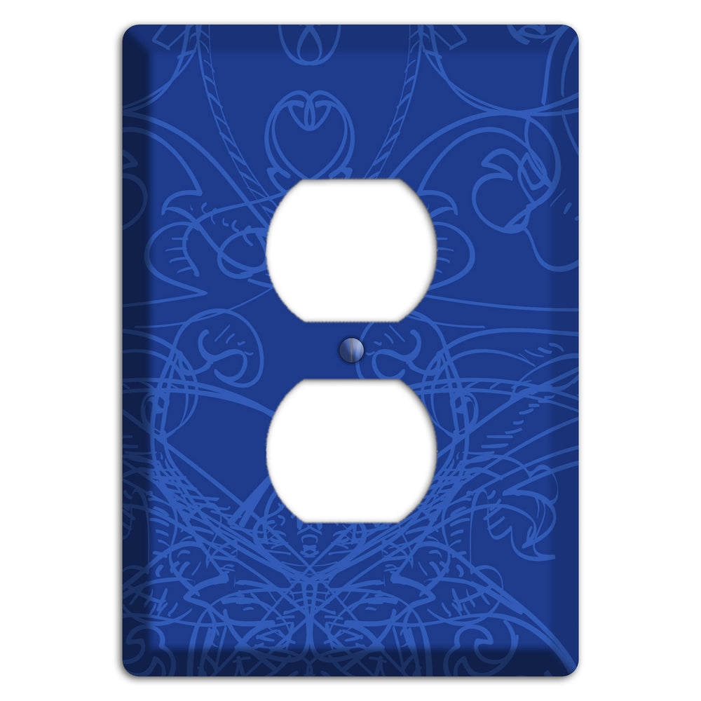 Blue Deco Sketch Duplex Outlet Wallplate