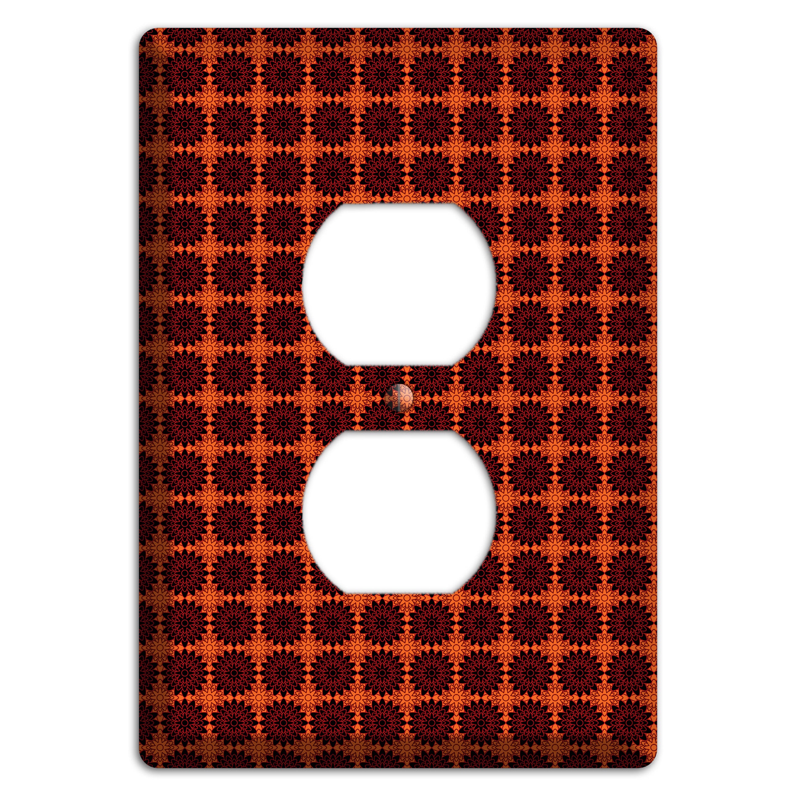 Red with Tiled Maroon Foulard Duplex Outlet Wallplate