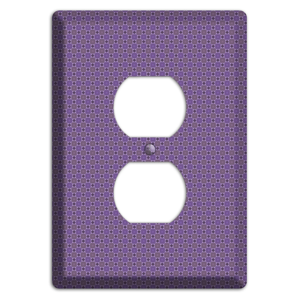 Multi Purple Tiled Duplex Outlet Wallplate